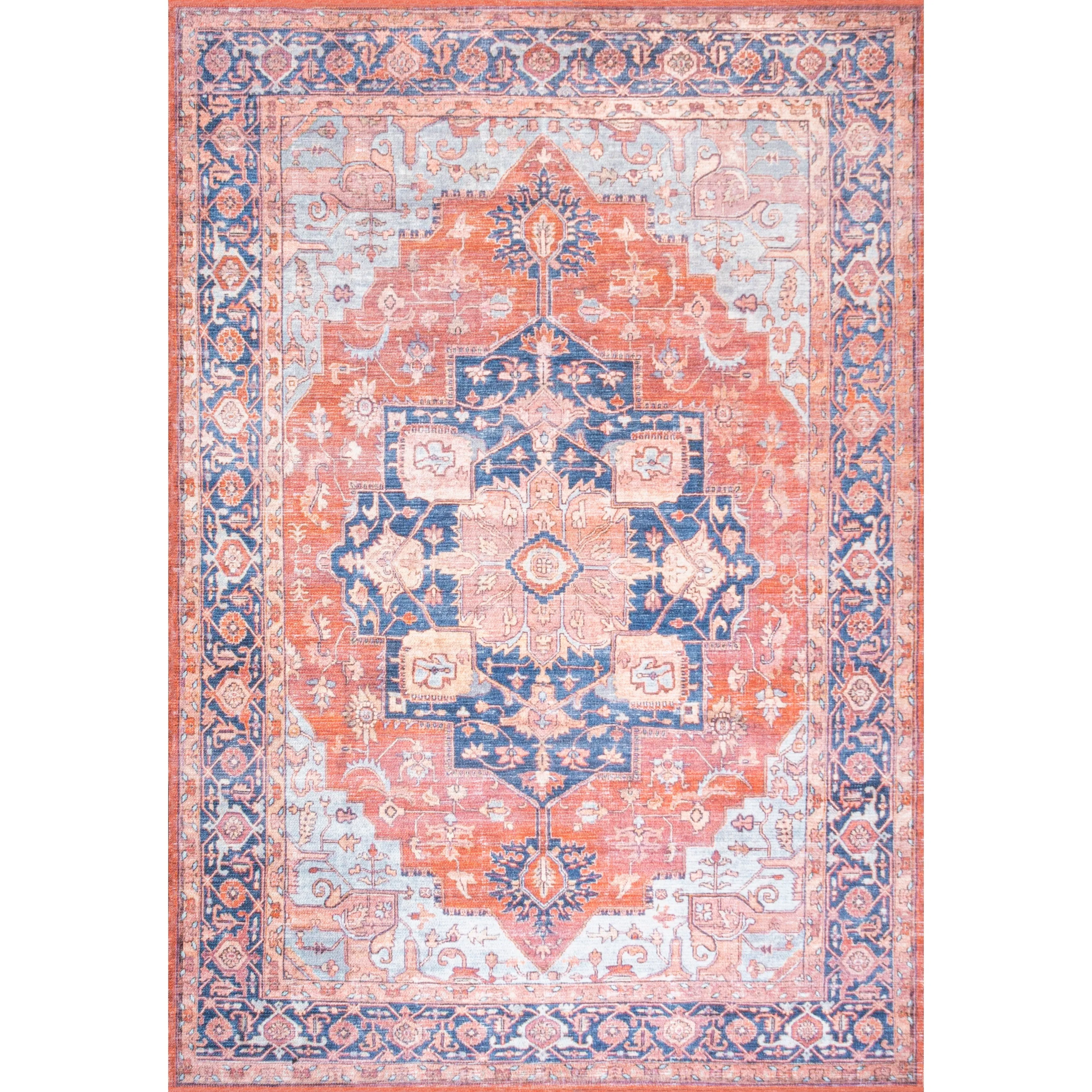 JONATHAN Y Marrakesh Ornate Medallion Machine Washable Area Rug
