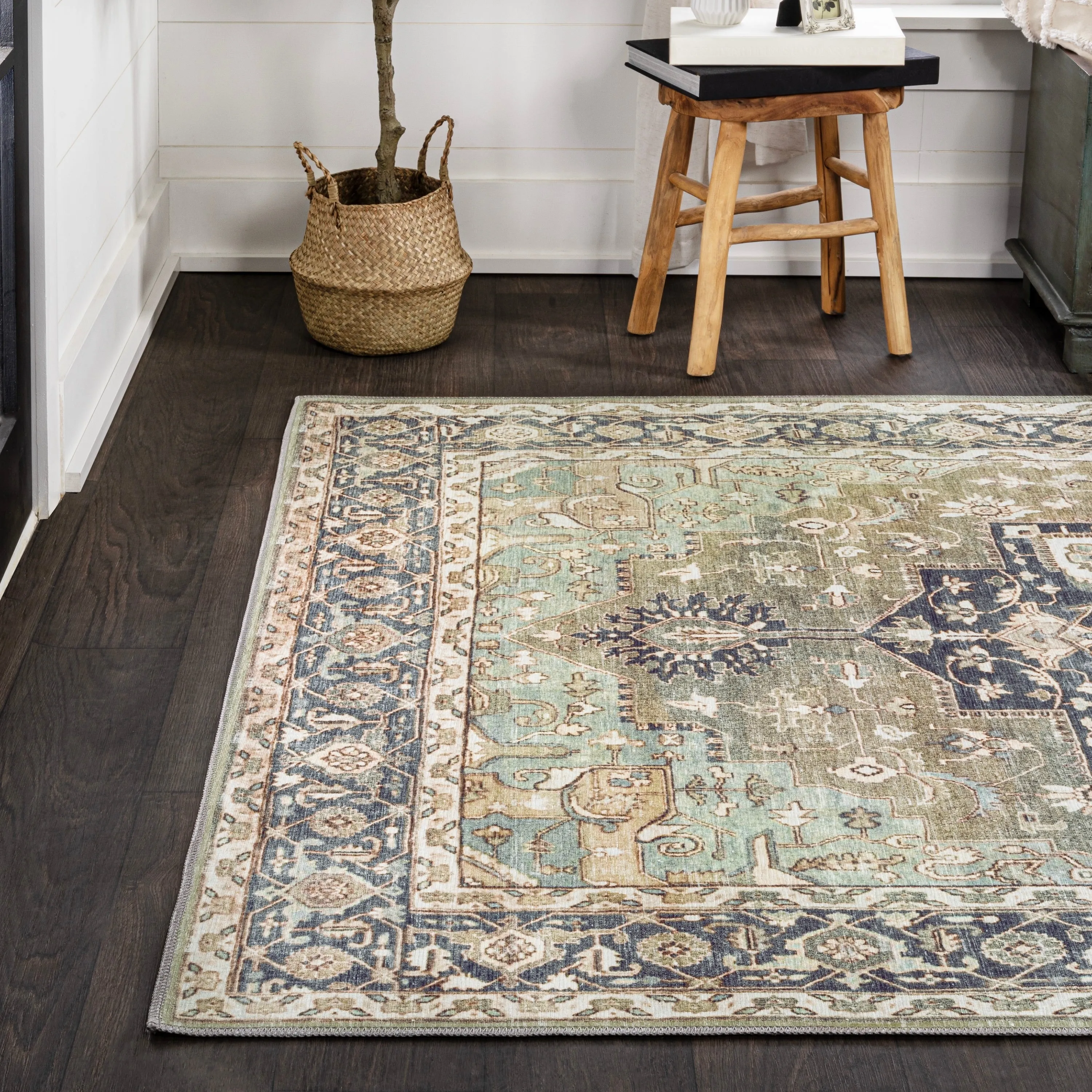 JONATHAN Y Marrakesh Ornate Medallion Machine Washable Area Rug