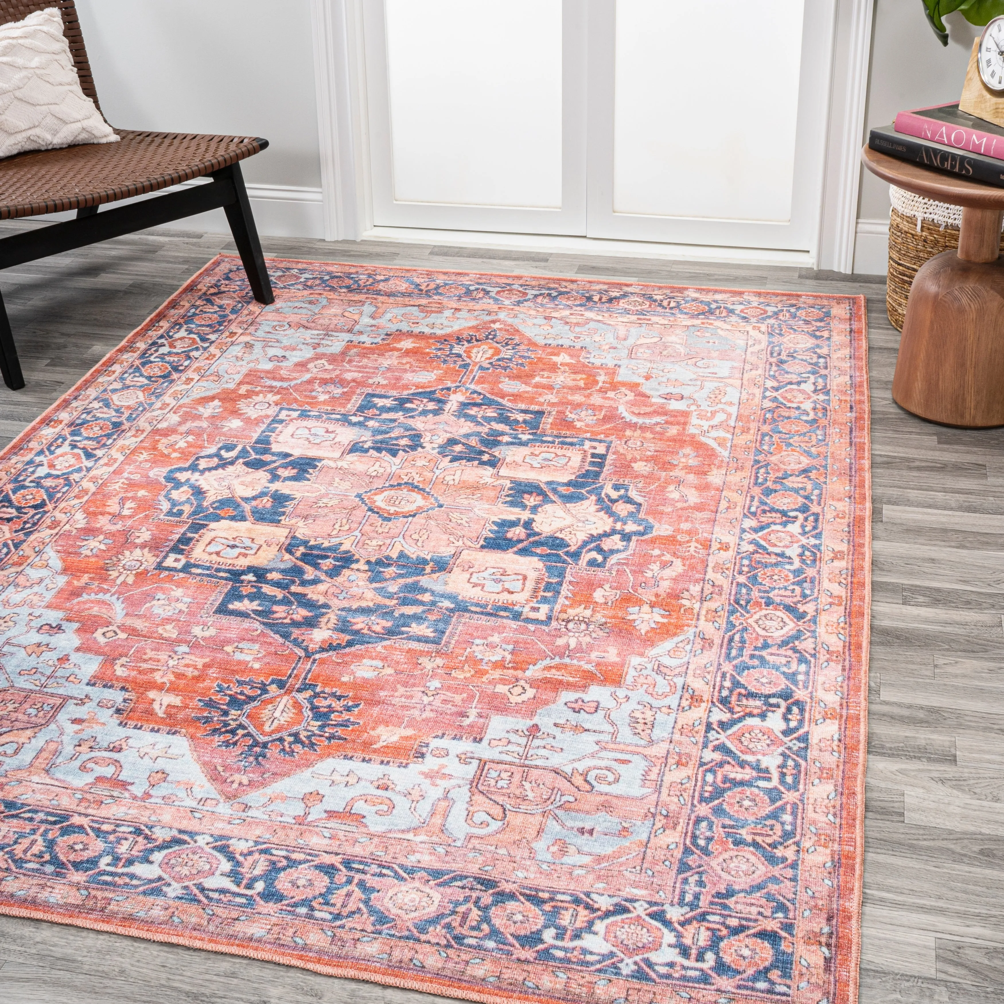 JONATHAN Y Marrakesh Ornate Medallion Machine Washable Area Rug