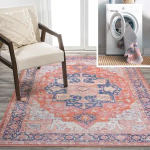 JONATHAN Y Marrakesh Ornate Medallion Machine Washable Area Rug