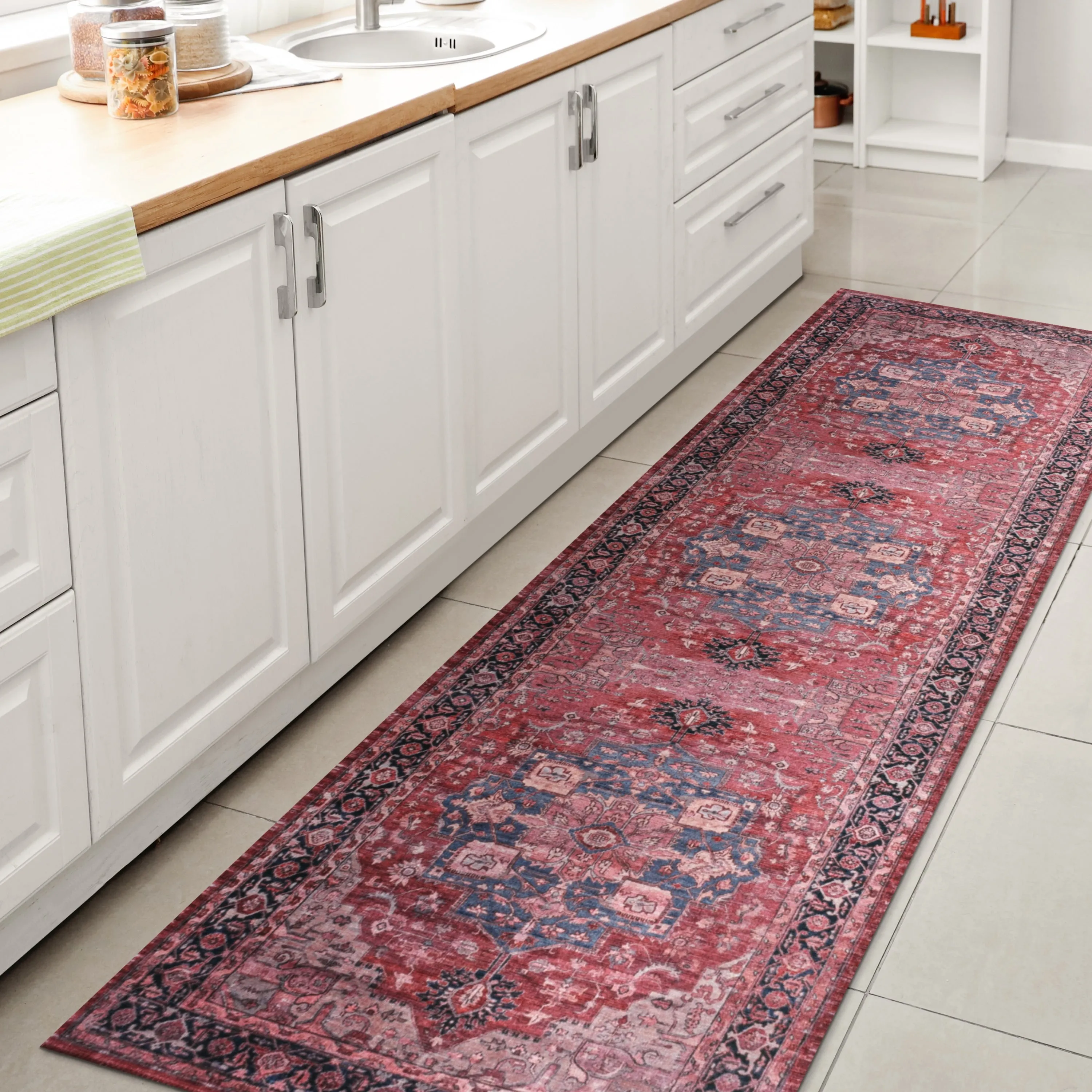 JONATHAN Y Marrakesh Ornate Medallion Machine Washable Area Rug