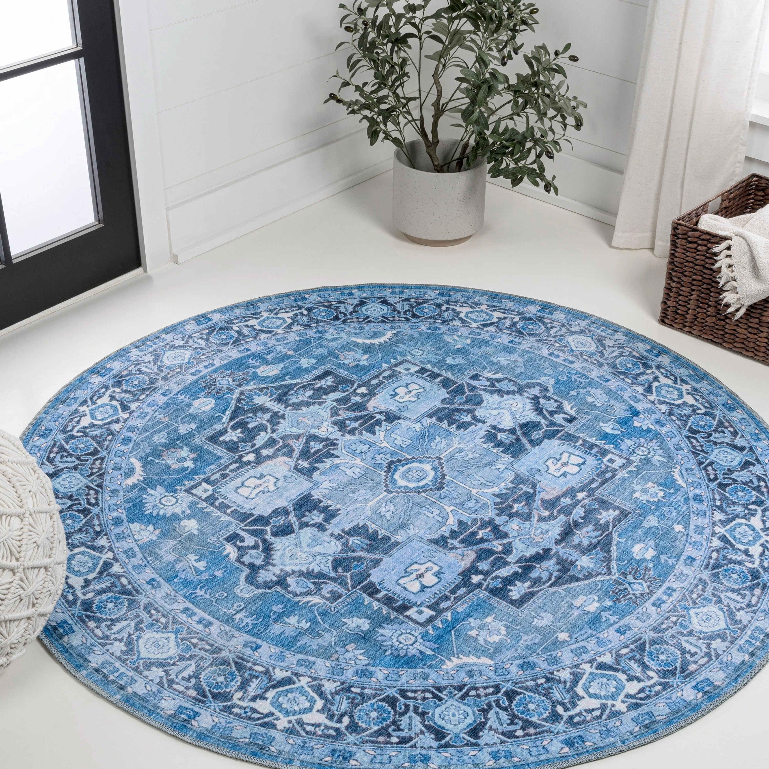 JONATHAN Y Marrakesh Ornate Medallion Machine Washable Area Rug