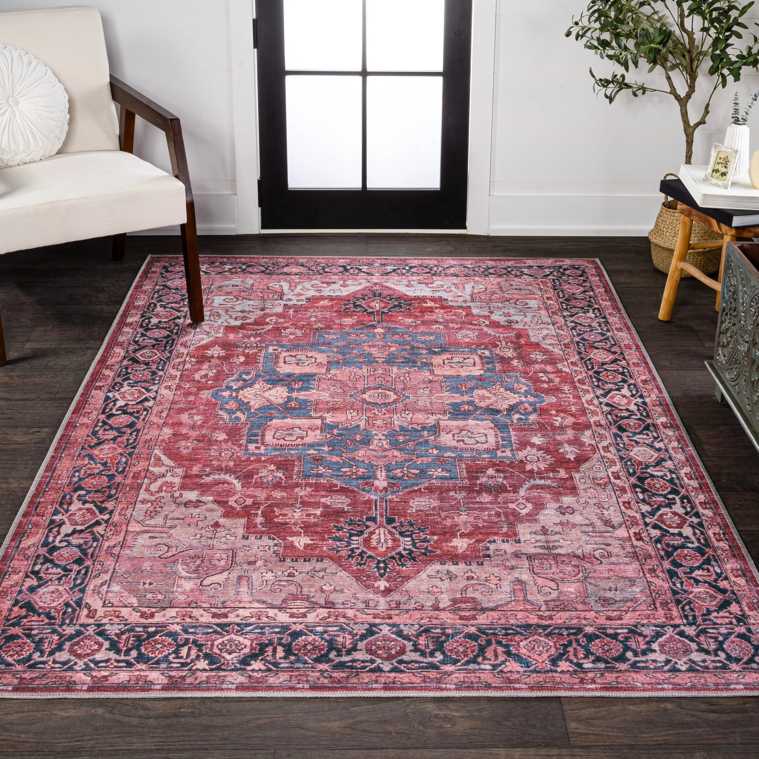 JONATHAN Y Marrakesh Ornate Medallion Machine Washable Area Rug