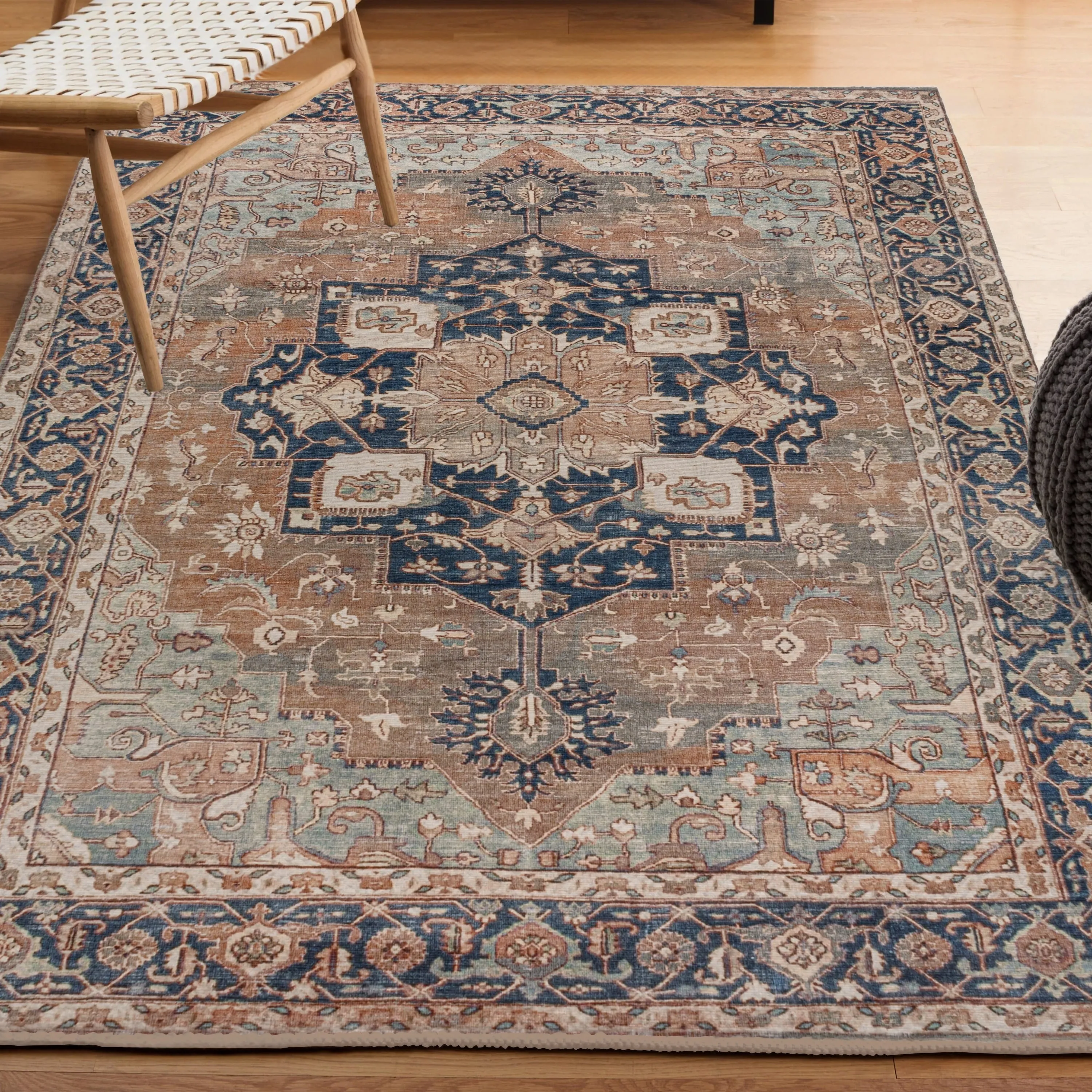 JONATHAN Y Marrakesh Ornate Medallion Machine Washable Area Rug