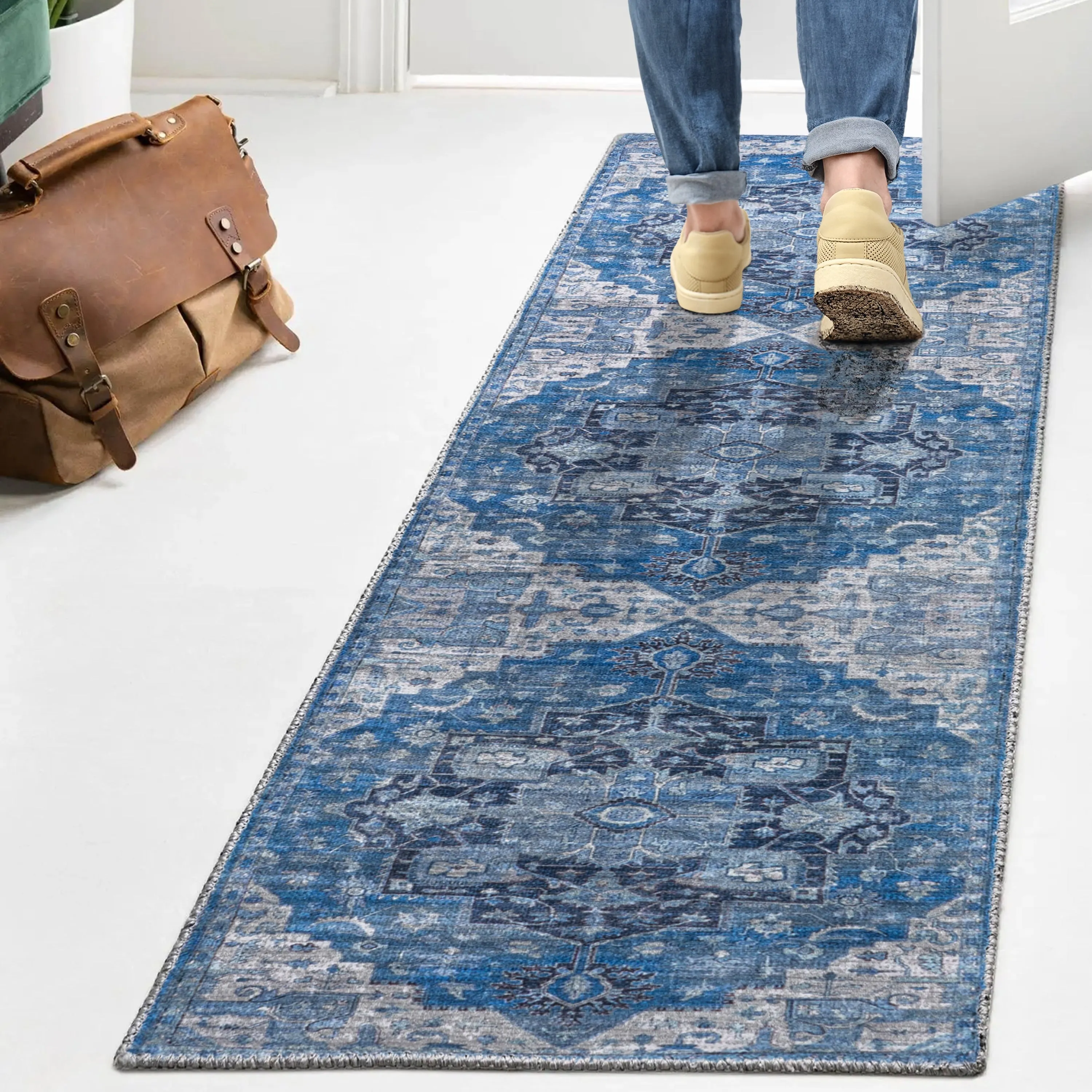 JONATHAN Y Marrakesh Ornate Medallion Machine Washable Area Rug