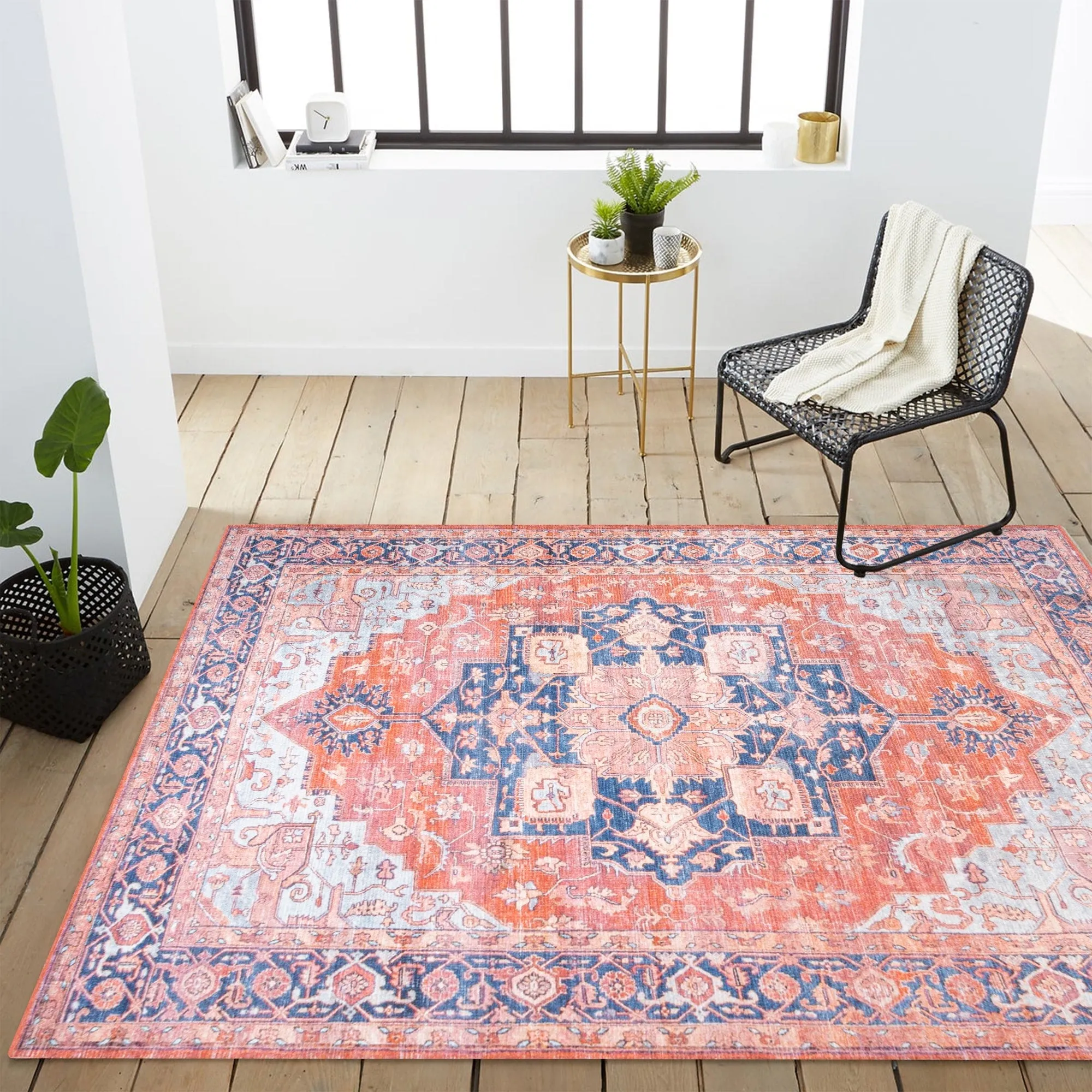JONATHAN Y Marrakesh Ornate Medallion Machine Washable Area Rug