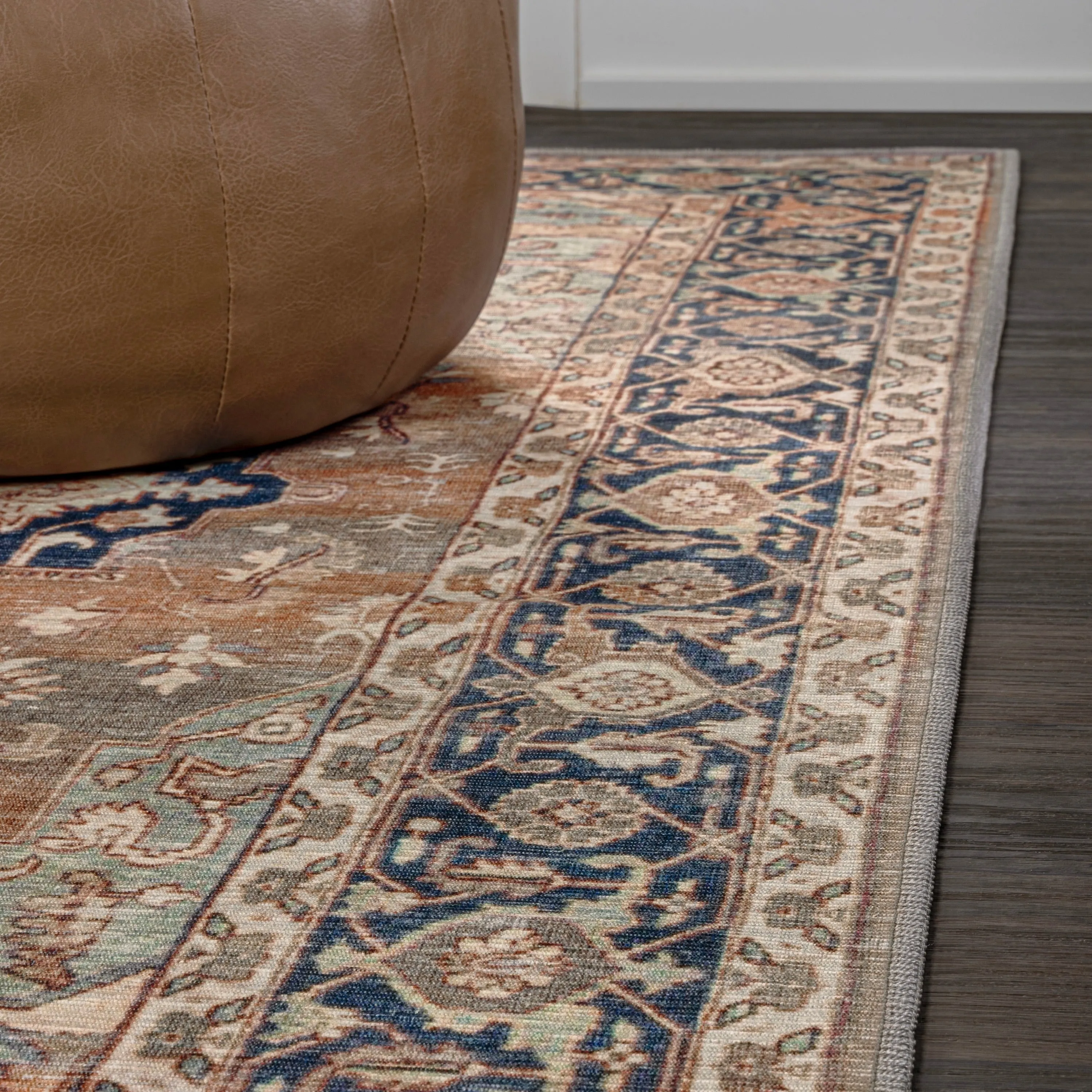 JONATHAN Y Marrakesh Ornate Medallion Machine Washable Area Rug