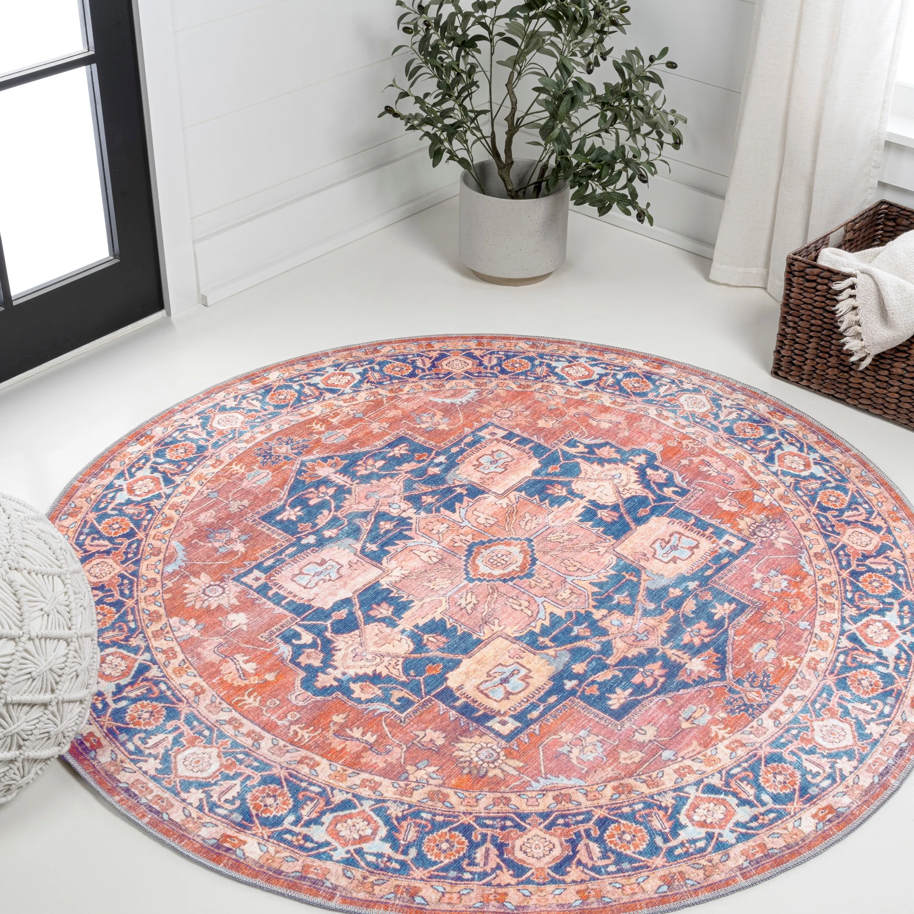 JONATHAN Y Marrakesh Ornate Medallion Machine Washable Area Rug