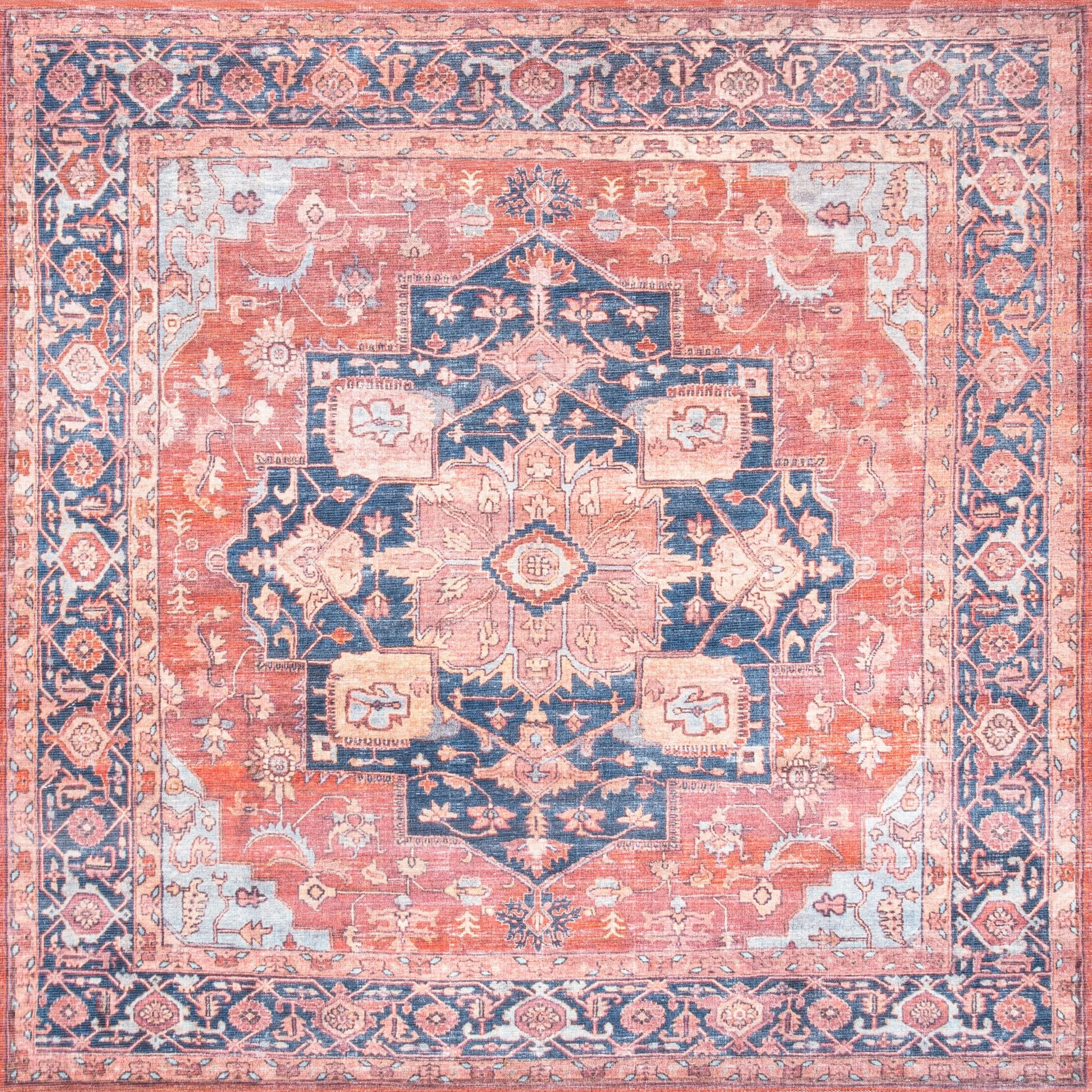 JONATHAN Y Marrakesh Ornate Medallion Machine Washable Area Rug