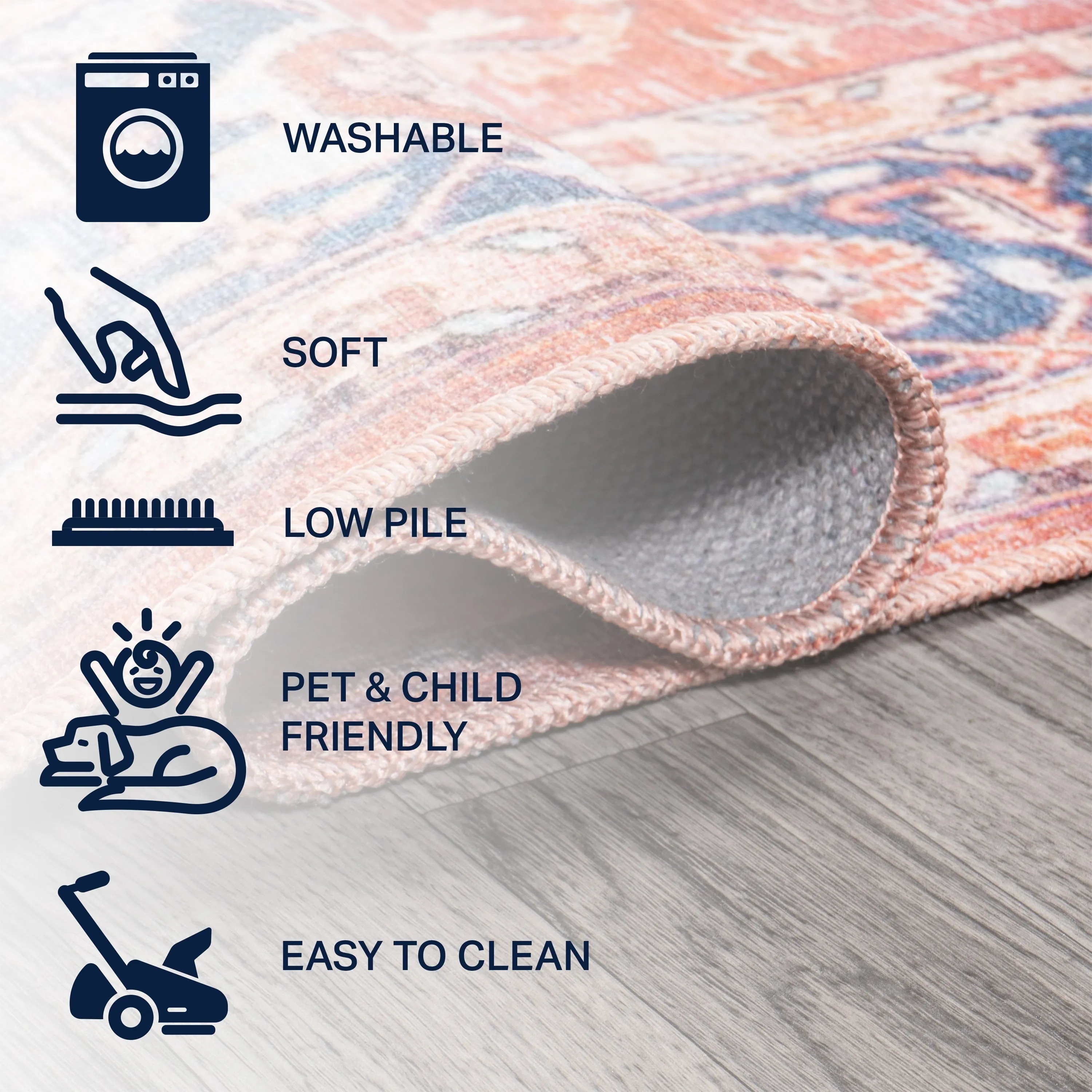JONATHAN Y Marrakesh Ornate Medallion Machine Washable Area Rug