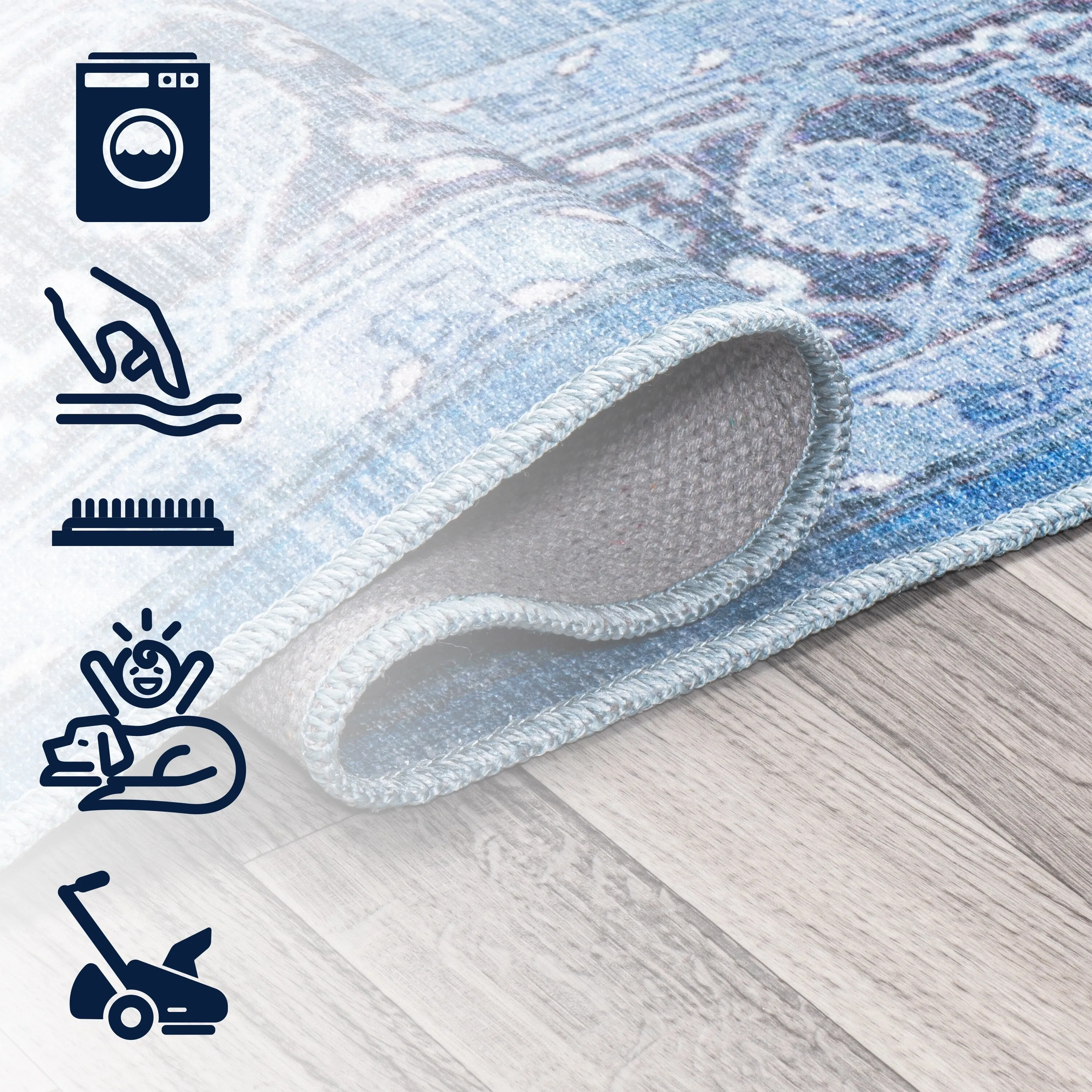 JONATHAN Y Marrakesh Ornate Medallion Machine Washable Area Rug