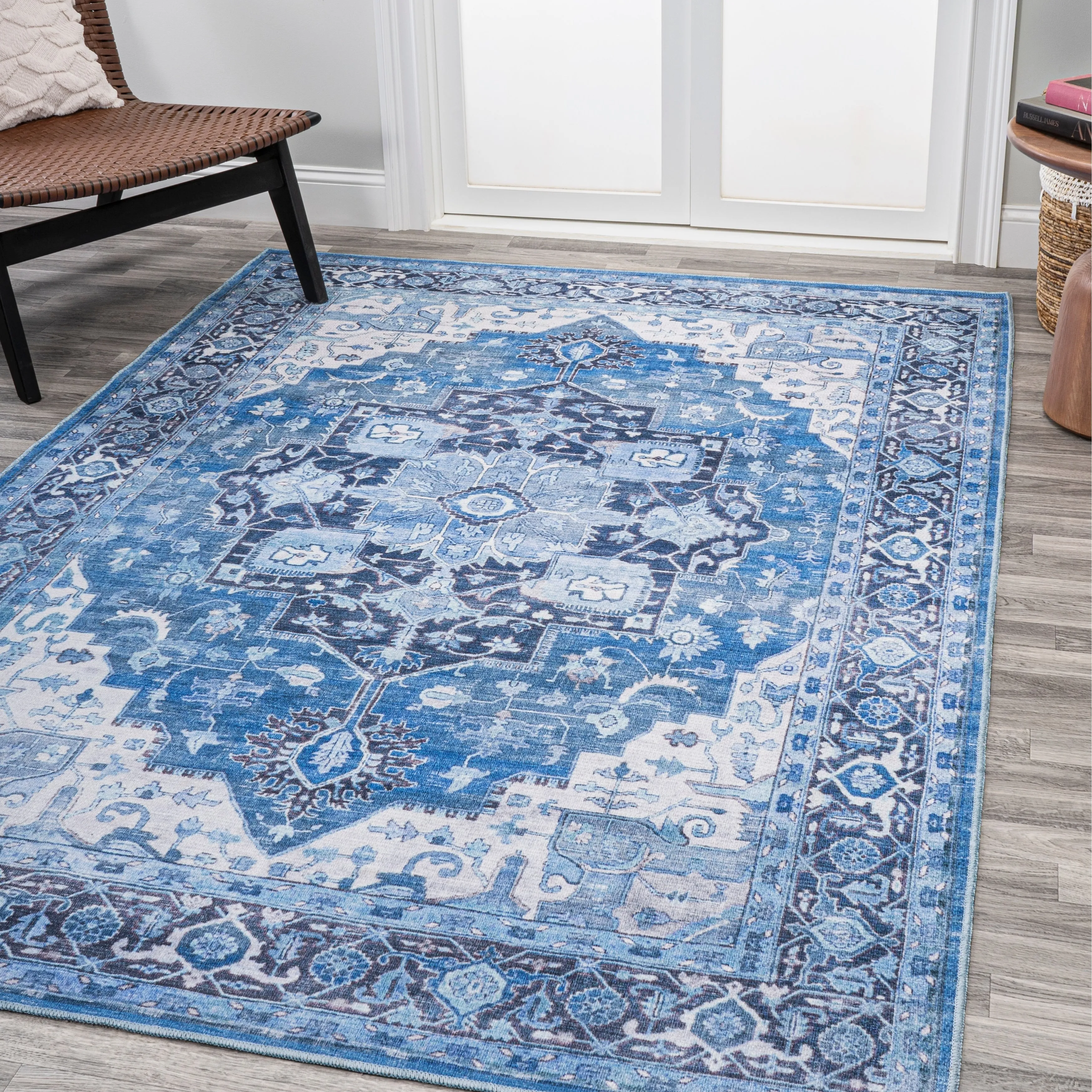 JONATHAN Y Marrakesh Ornate Medallion Machine Washable Area Rug