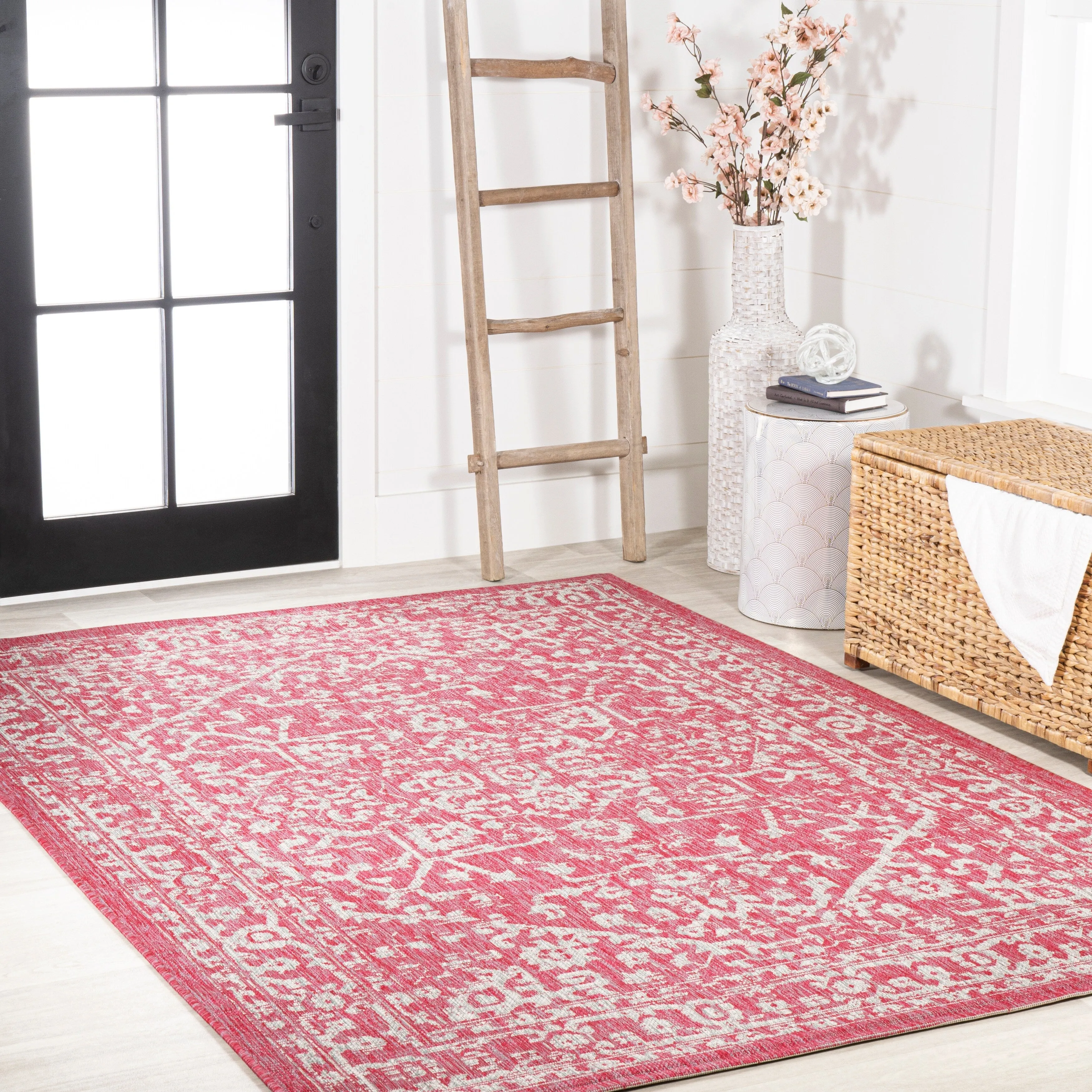 JONATHAN Y Medallion Textured Weave Indoor/Outdoor Area Rug