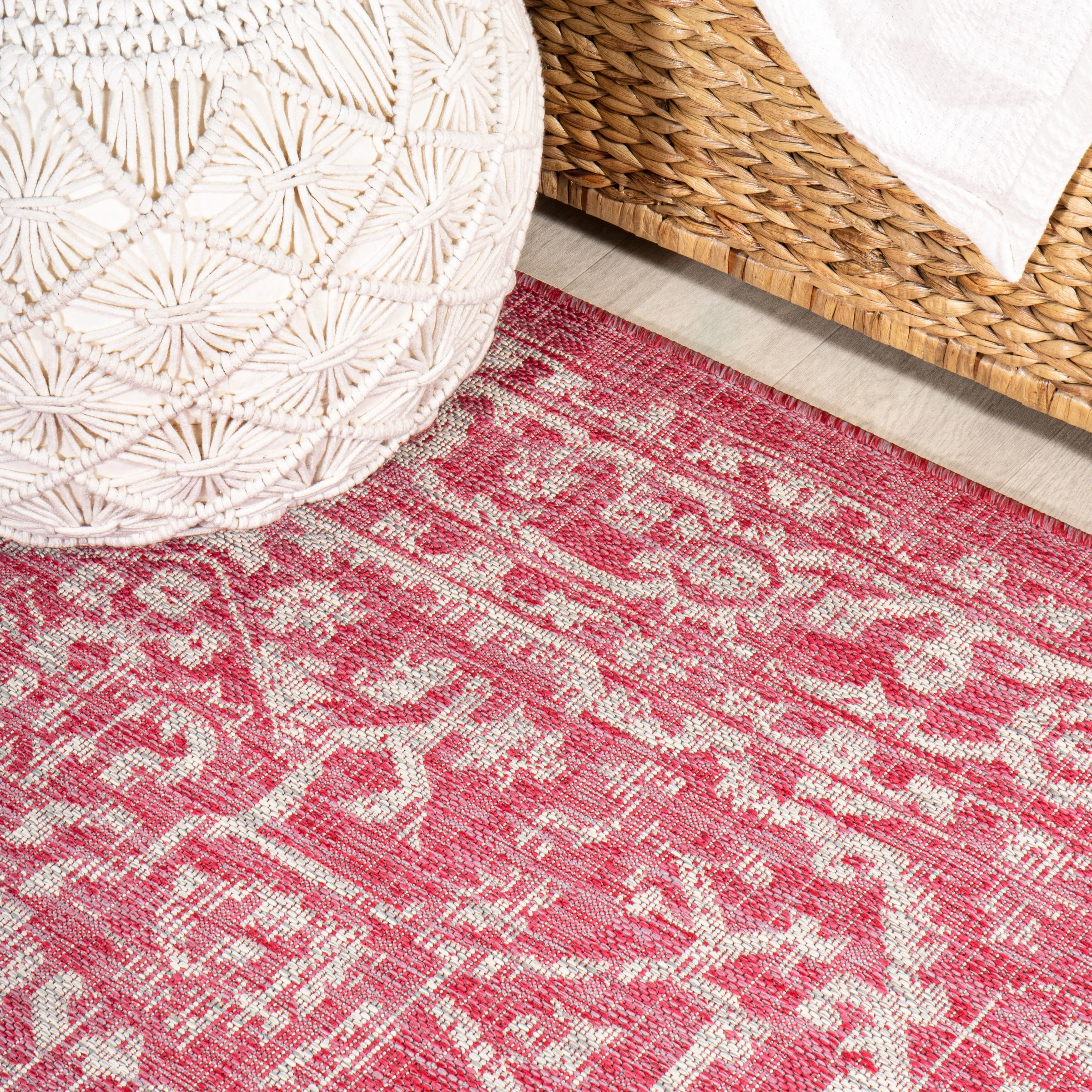 JONATHAN Y Medallion Textured Weave Indoor/Outdoor Area Rug