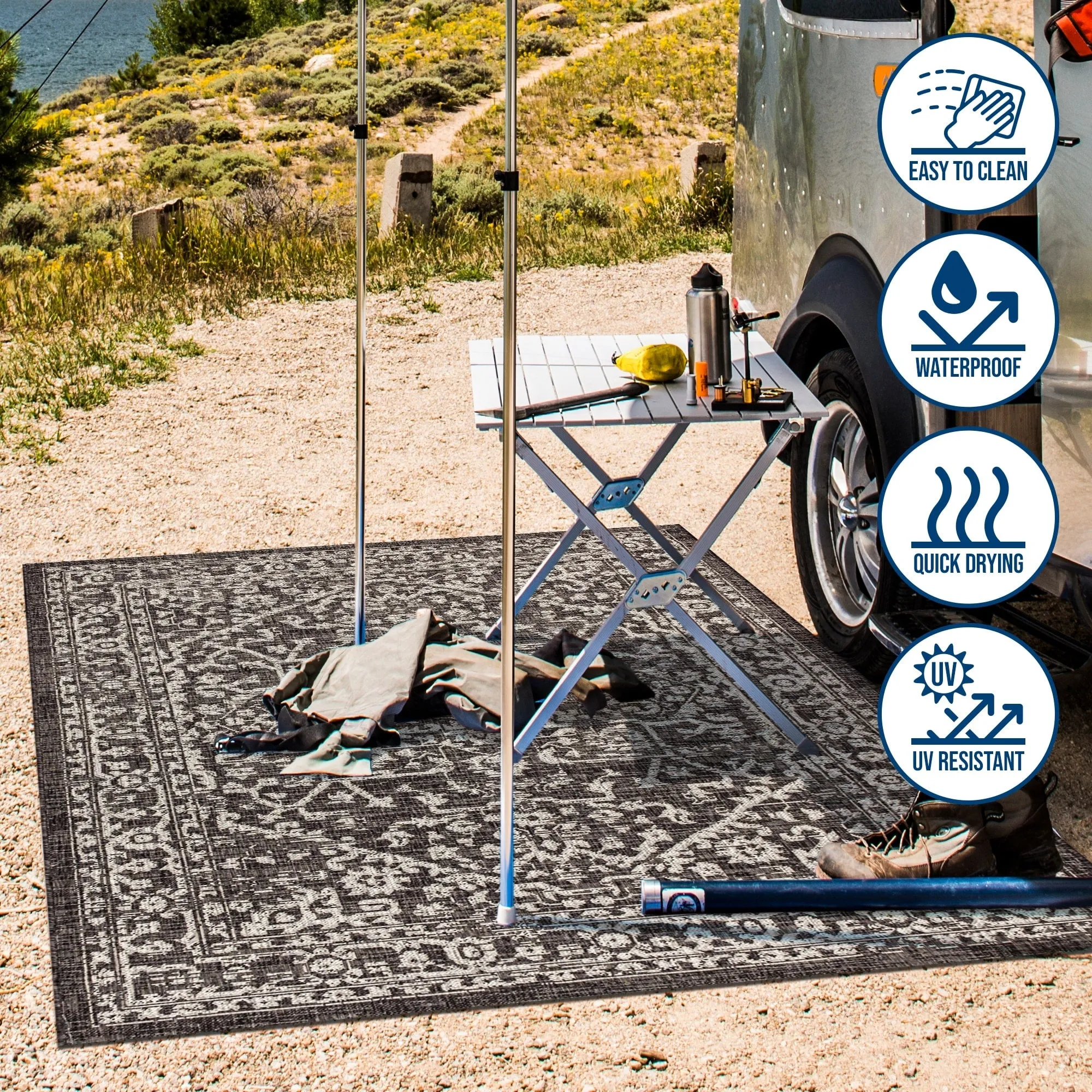JONATHAN Y Medallion Textured Weave Indoor/Outdoor Area Rug