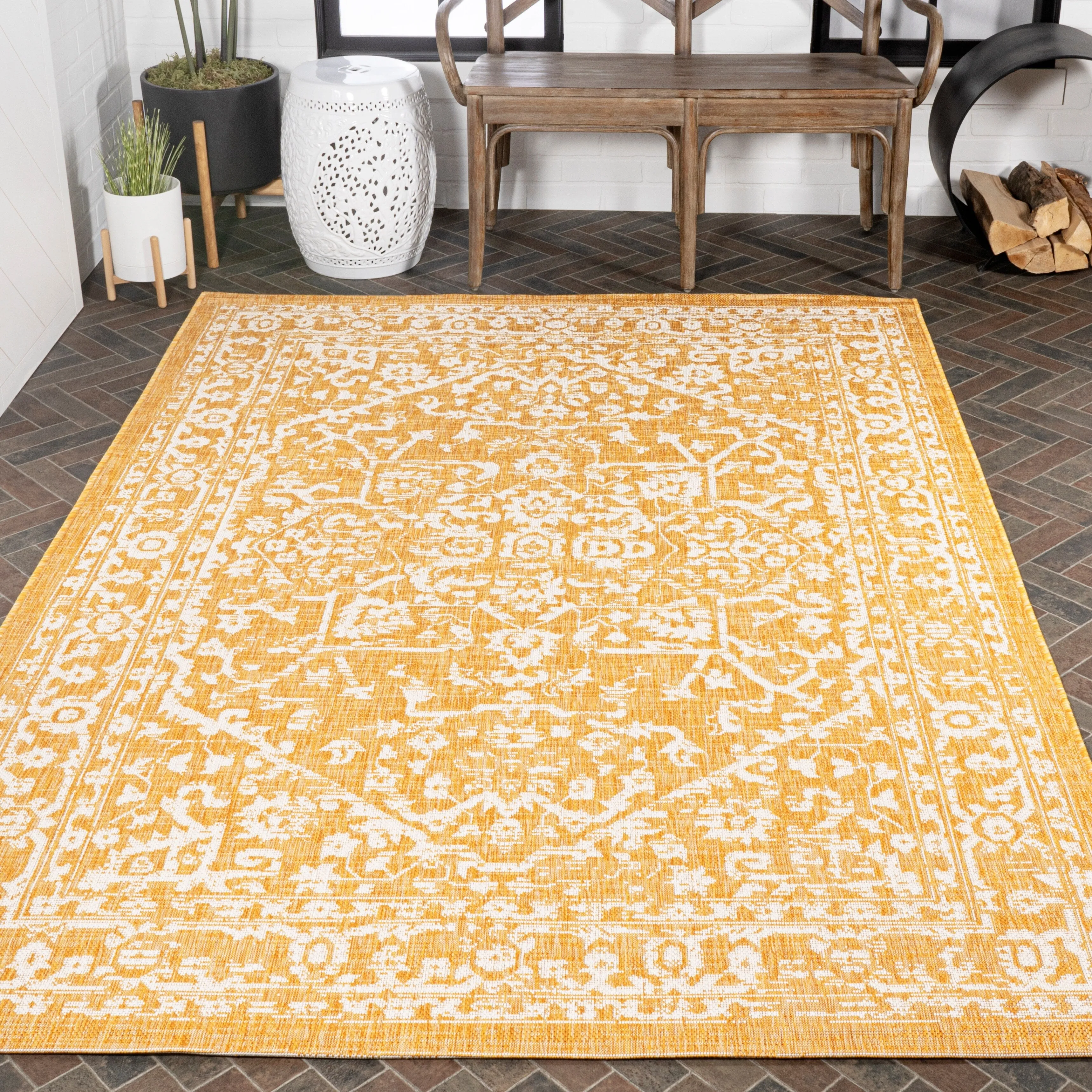 JONATHAN Y Medallion Textured Weave Indoor/Outdoor Area Rug