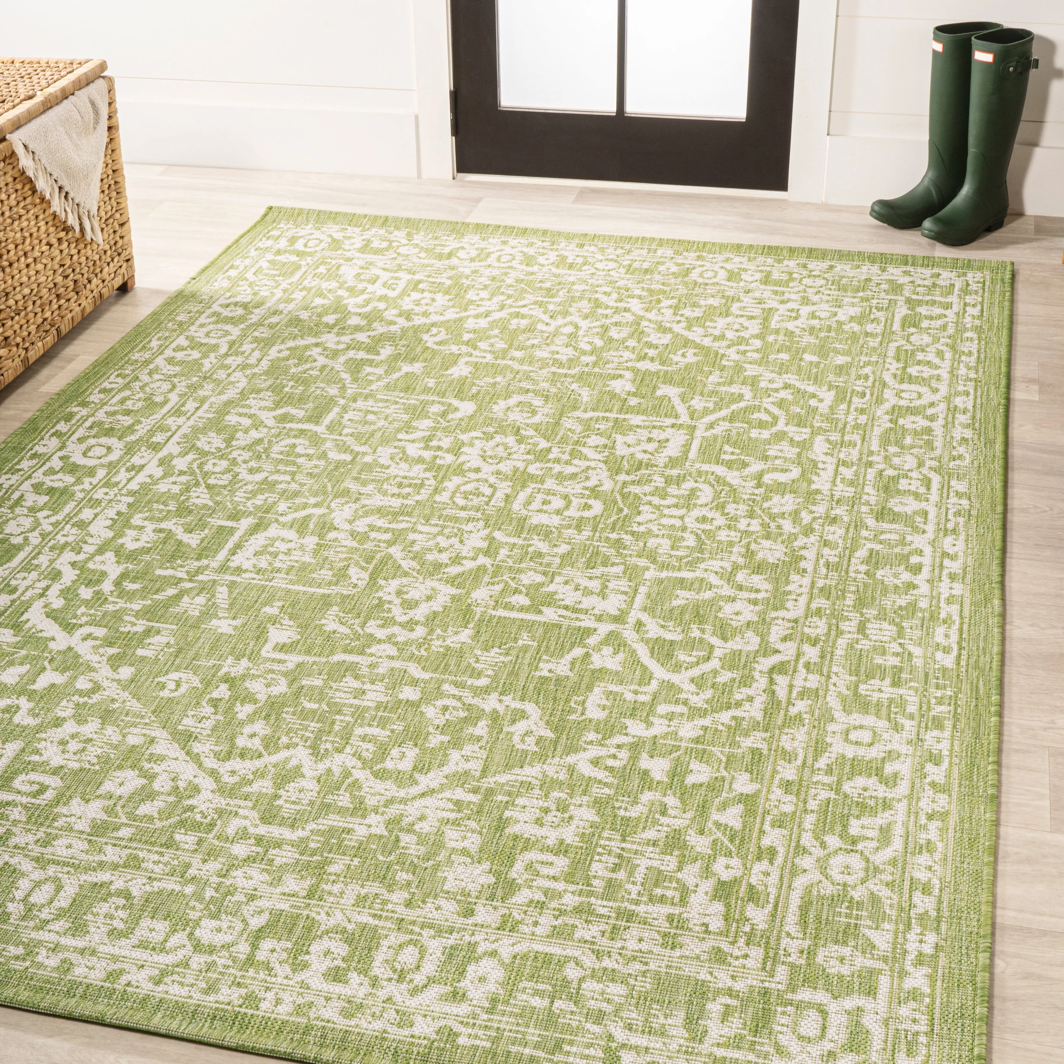 JONATHAN Y Medallion Textured Weave Indoor/Outdoor Area Rug