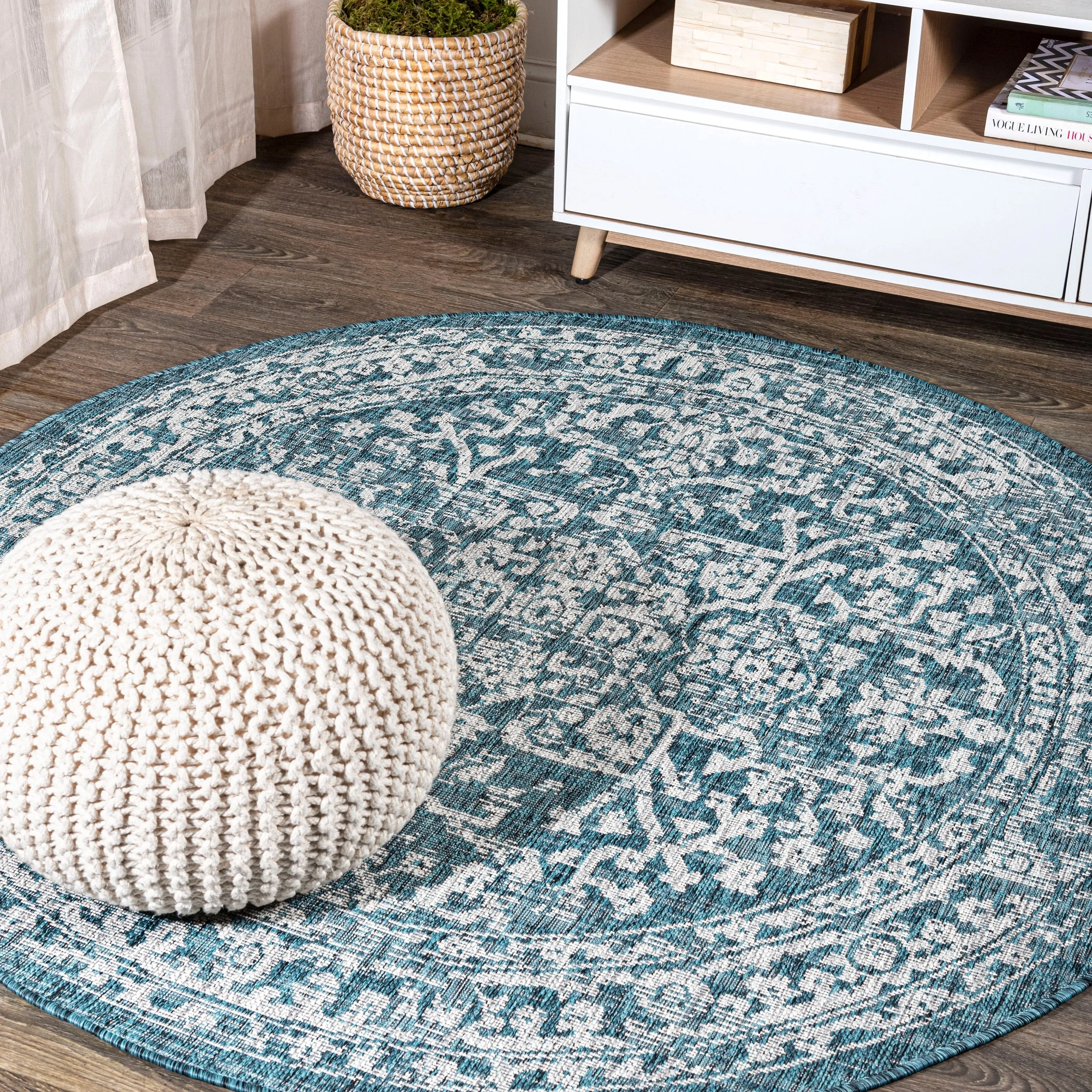 JONATHAN Y Medallion Textured Weave Indoor/Outdoor Area Rug