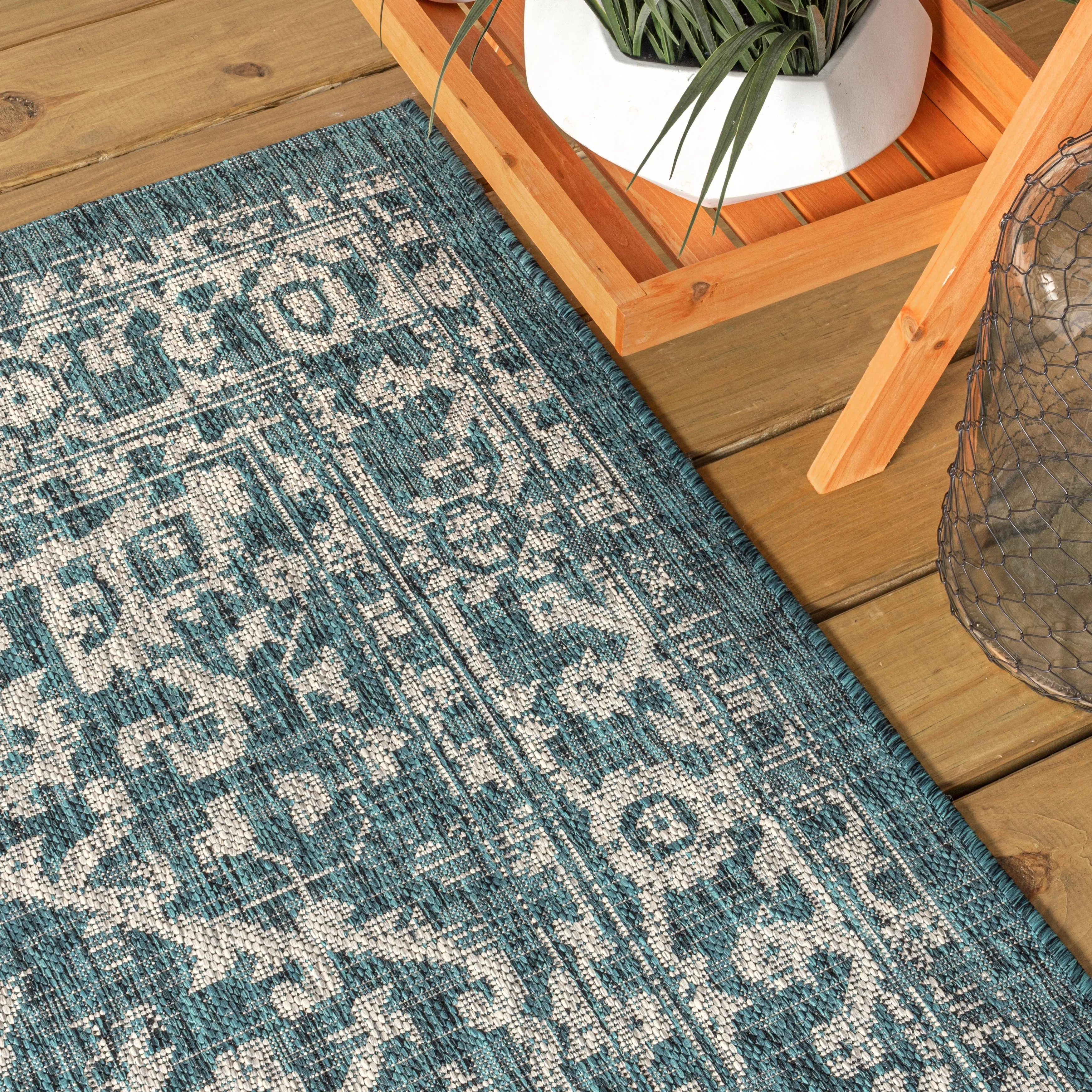 JONATHAN Y Medallion Textured Weave Indoor/Outdoor Area Rug