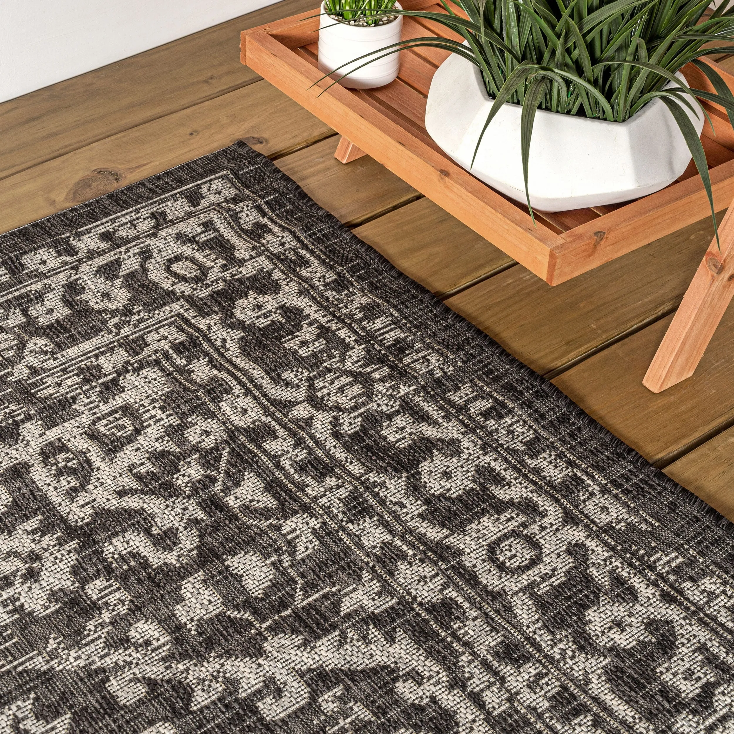 JONATHAN Y Medallion Textured Weave Indoor/Outdoor Area Rug