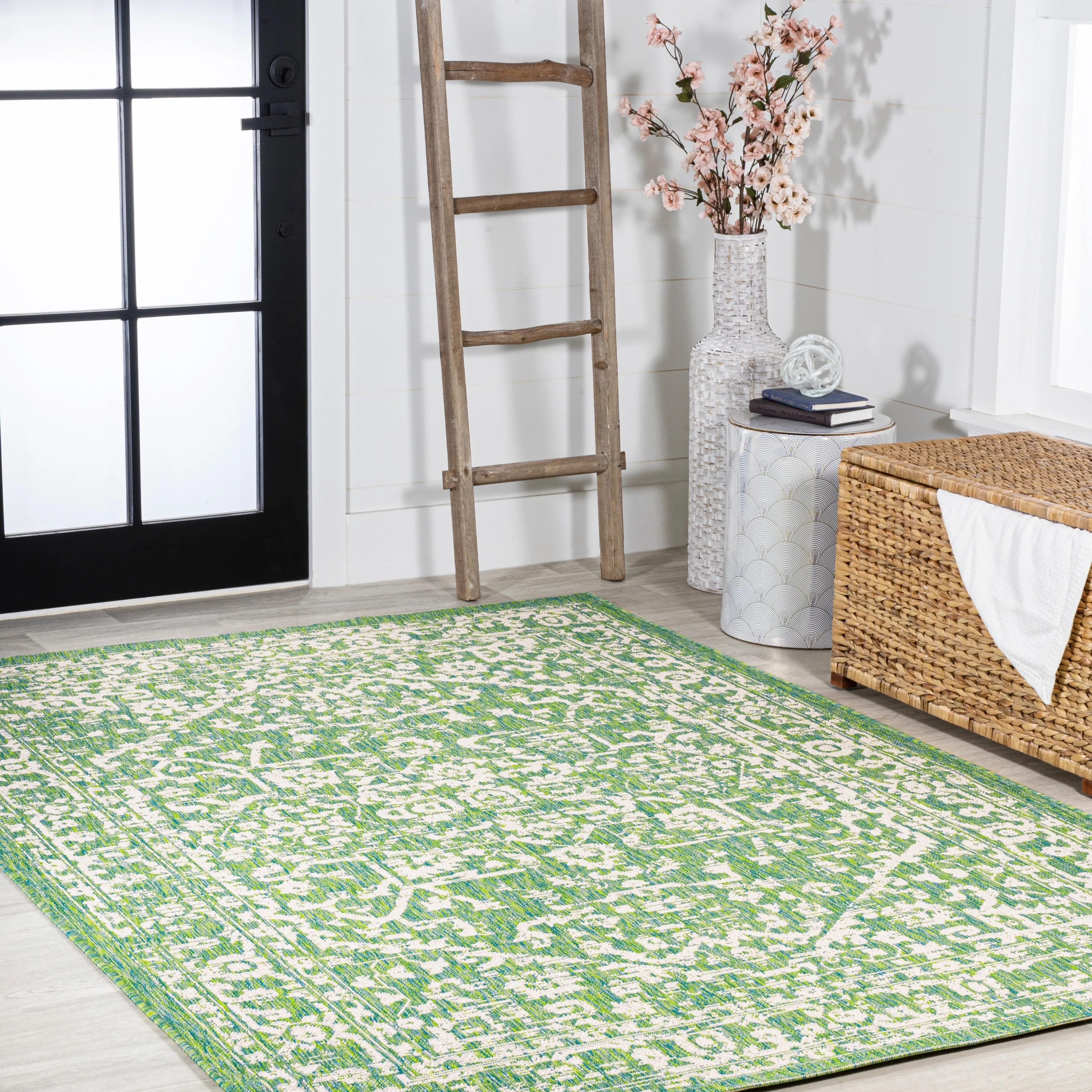JONATHAN Y Medallion Textured Weave Indoor/Outdoor Area Rug