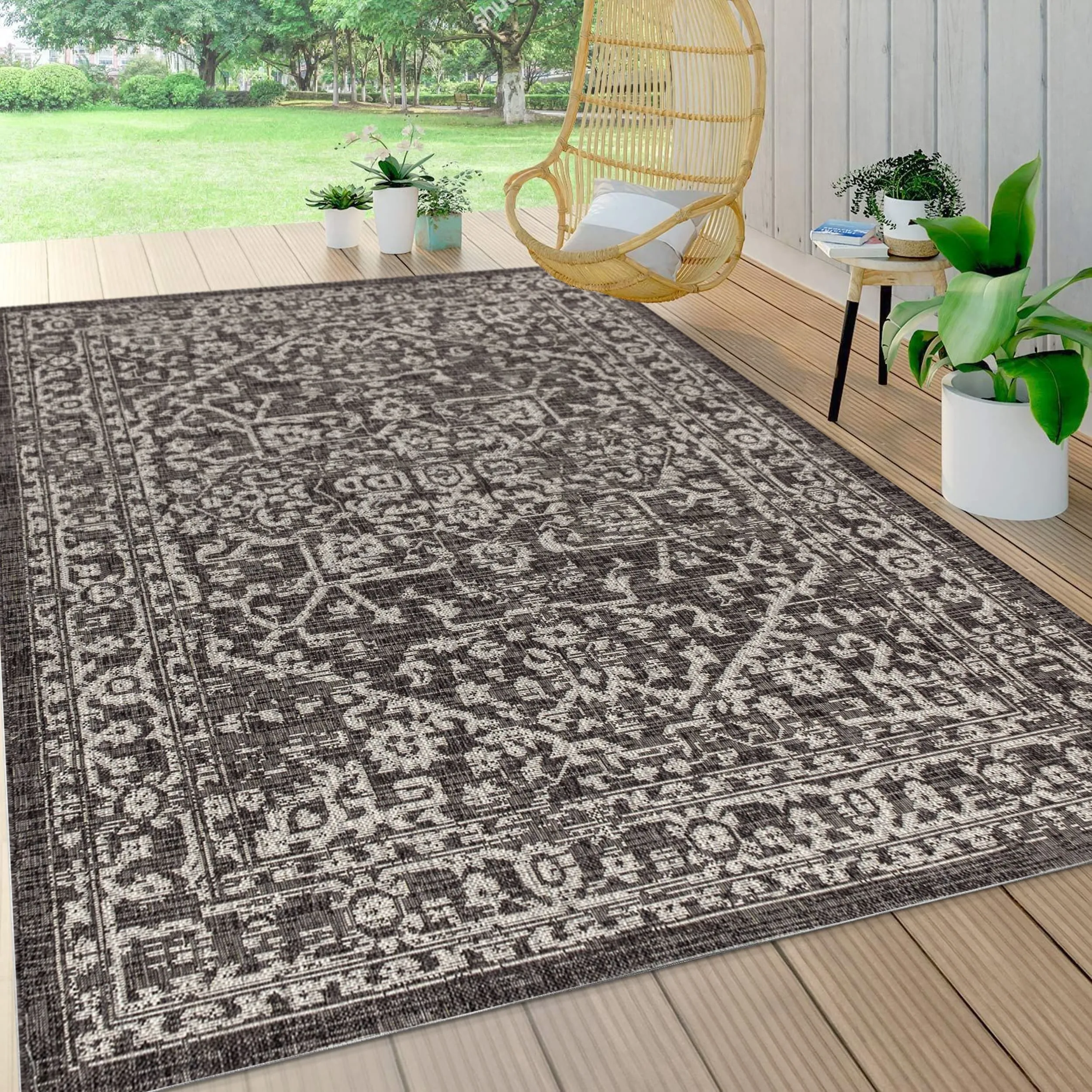 JONATHAN Y Medallion Textured Weave Indoor/Outdoor Area Rug
