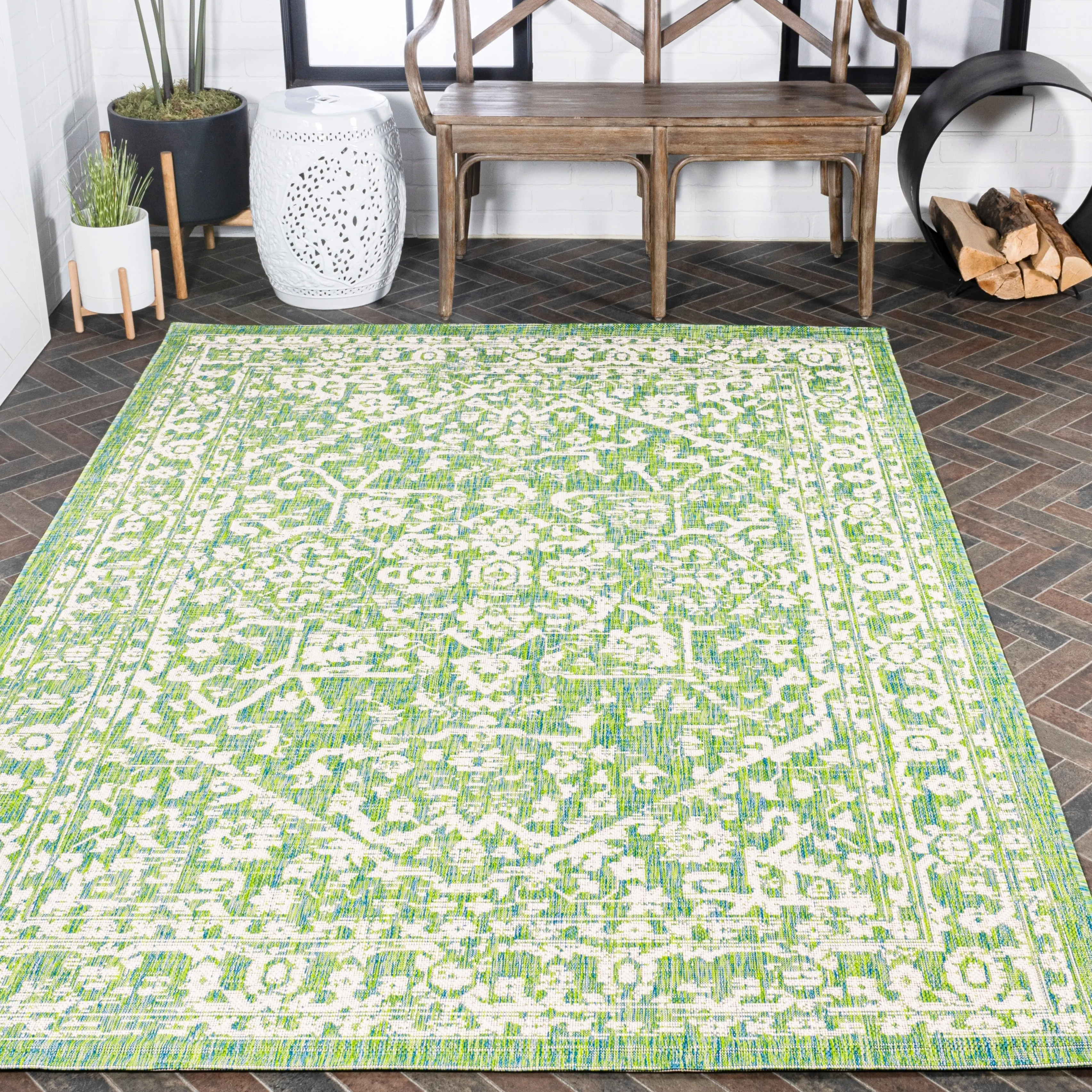 JONATHAN Y Medallion Textured Weave Indoor/Outdoor Area Rug