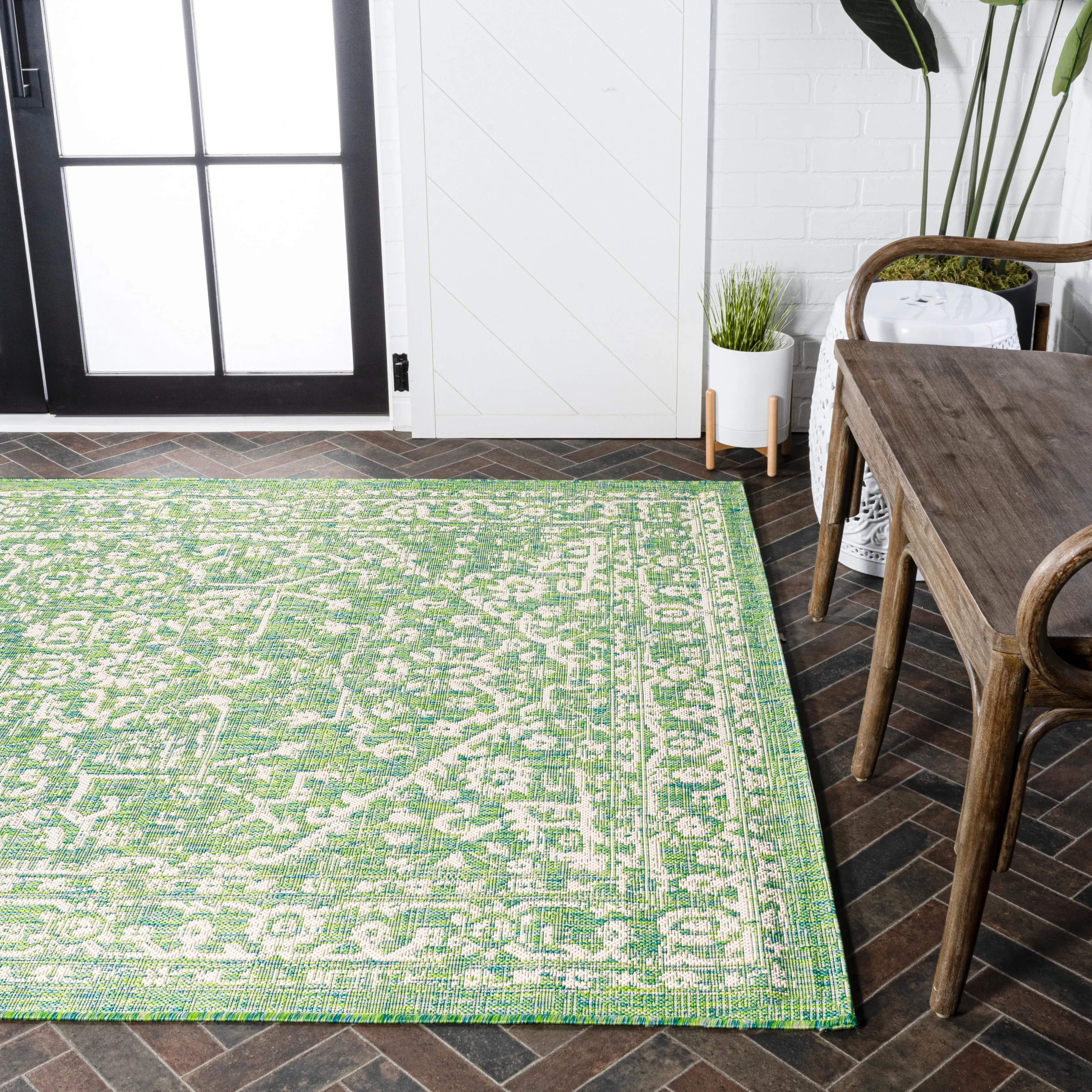 JONATHAN Y Medallion Textured Weave Indoor/Outdoor Area Rug
