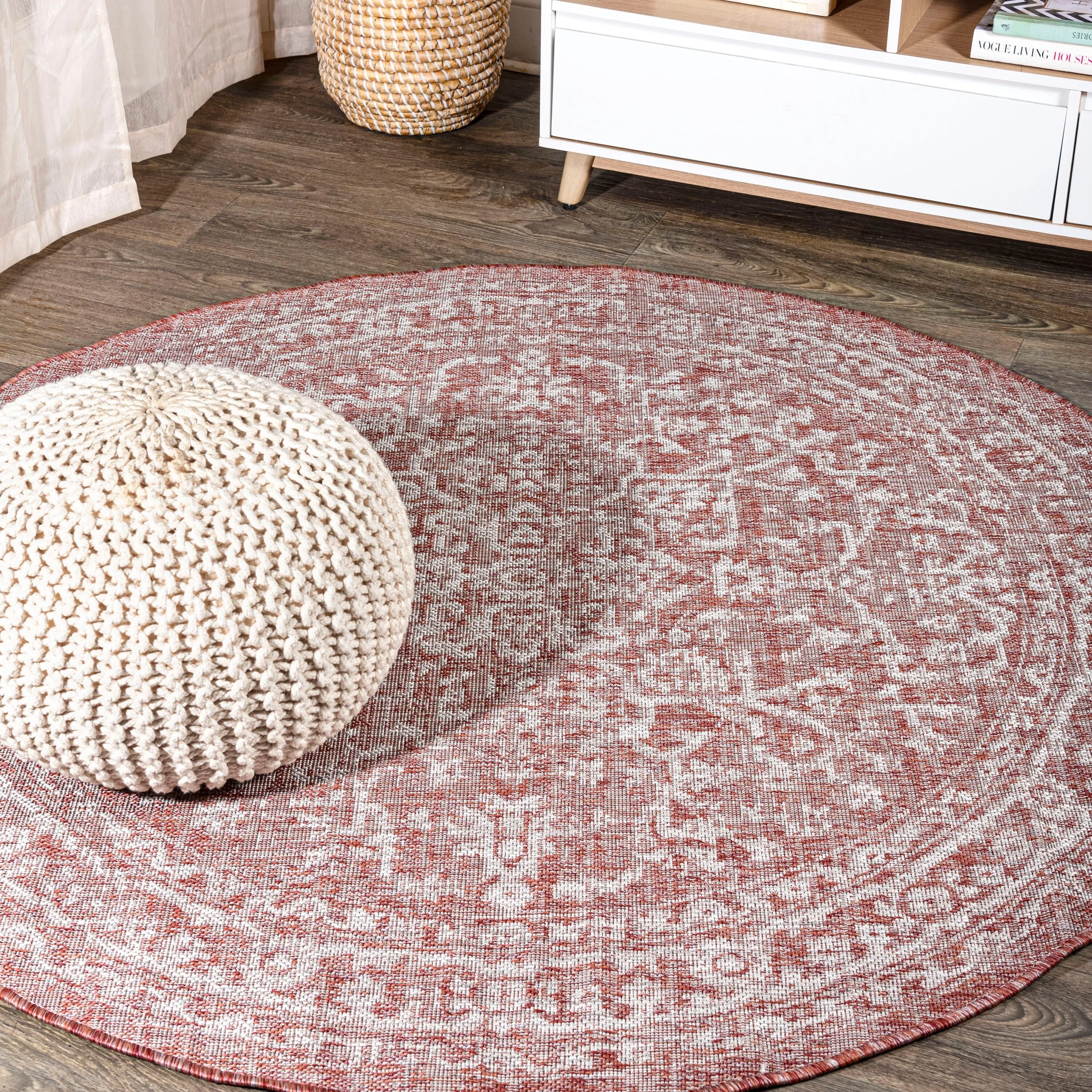 JONATHAN Y Medallion Textured Weave Indoor/Outdoor Area Rug
