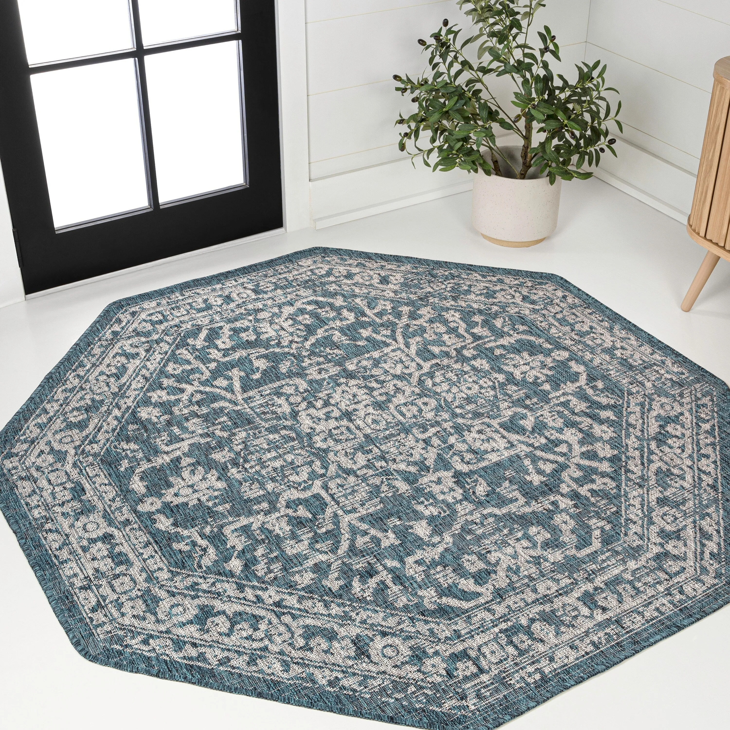 JONATHAN Y Medallion Textured Weave Indoor/Outdoor Area Rug