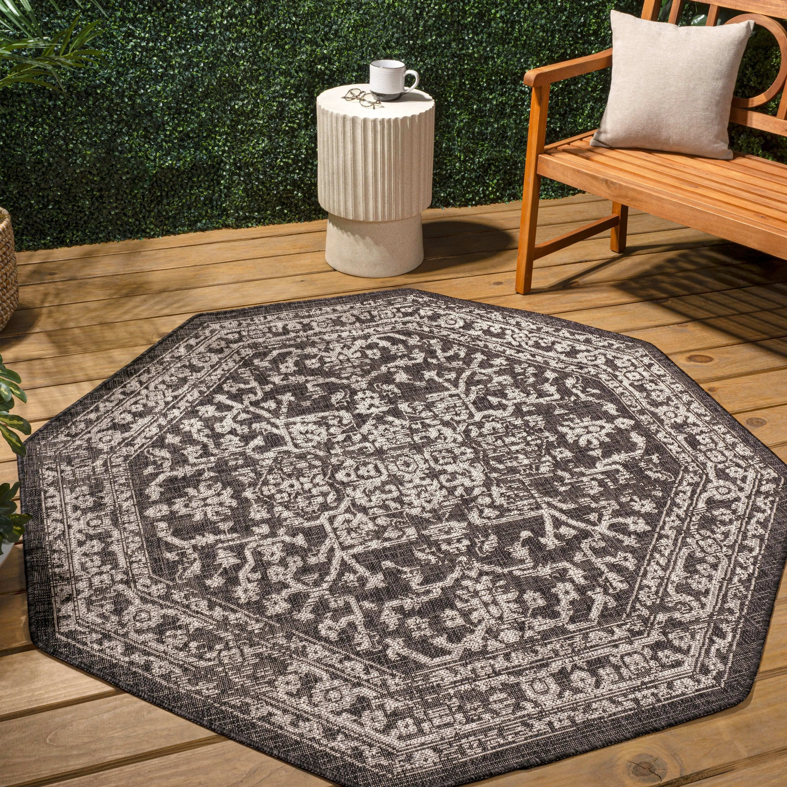JONATHAN Y Medallion Textured Weave Indoor/Outdoor Area Rug