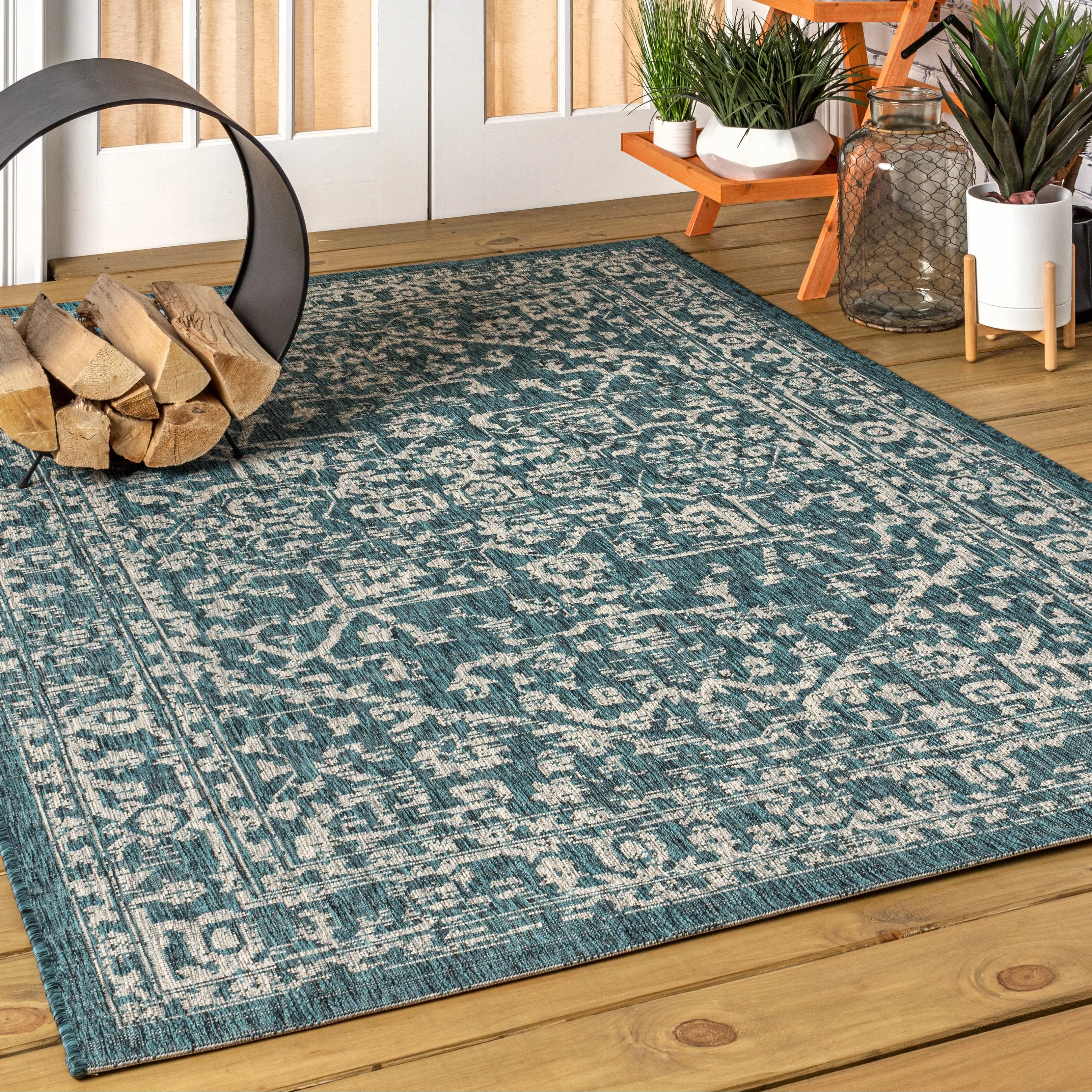 JONATHAN Y Medallion Textured Weave Indoor/Outdoor Area Rug