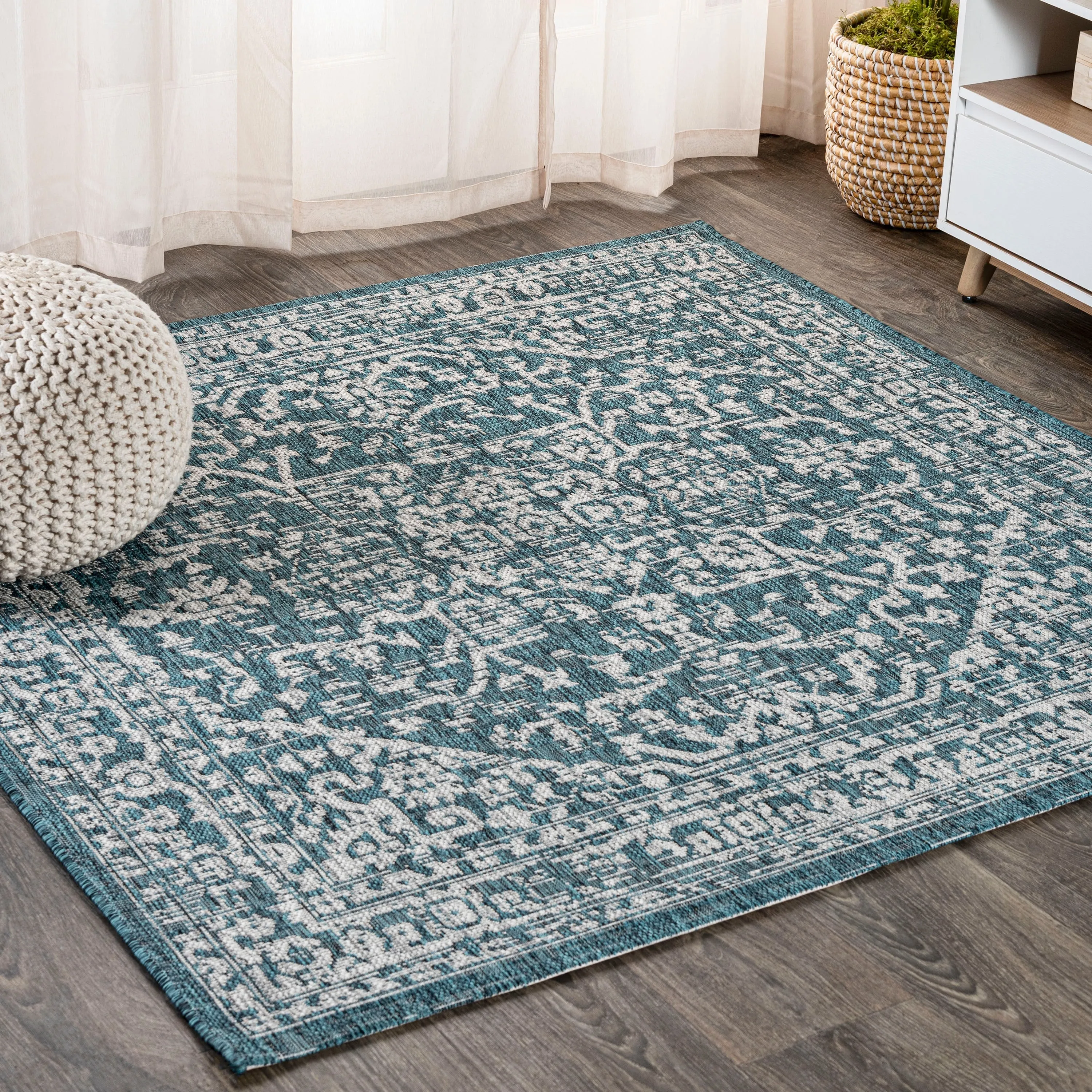 JONATHAN Y Medallion Textured Weave Indoor/Outdoor Area Rug
