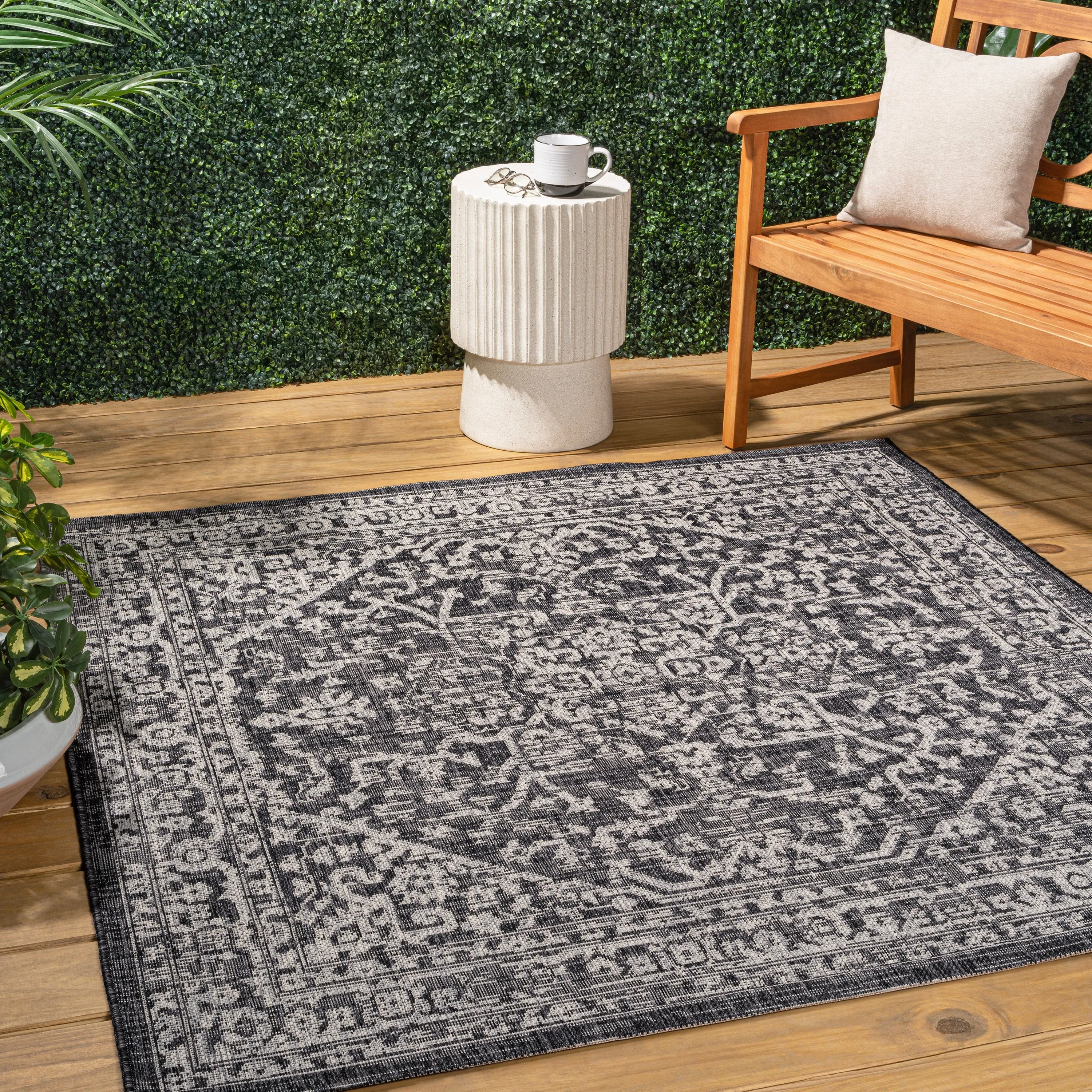 JONATHAN Y Medallion Textured Weave Indoor/Outdoor Area Rug