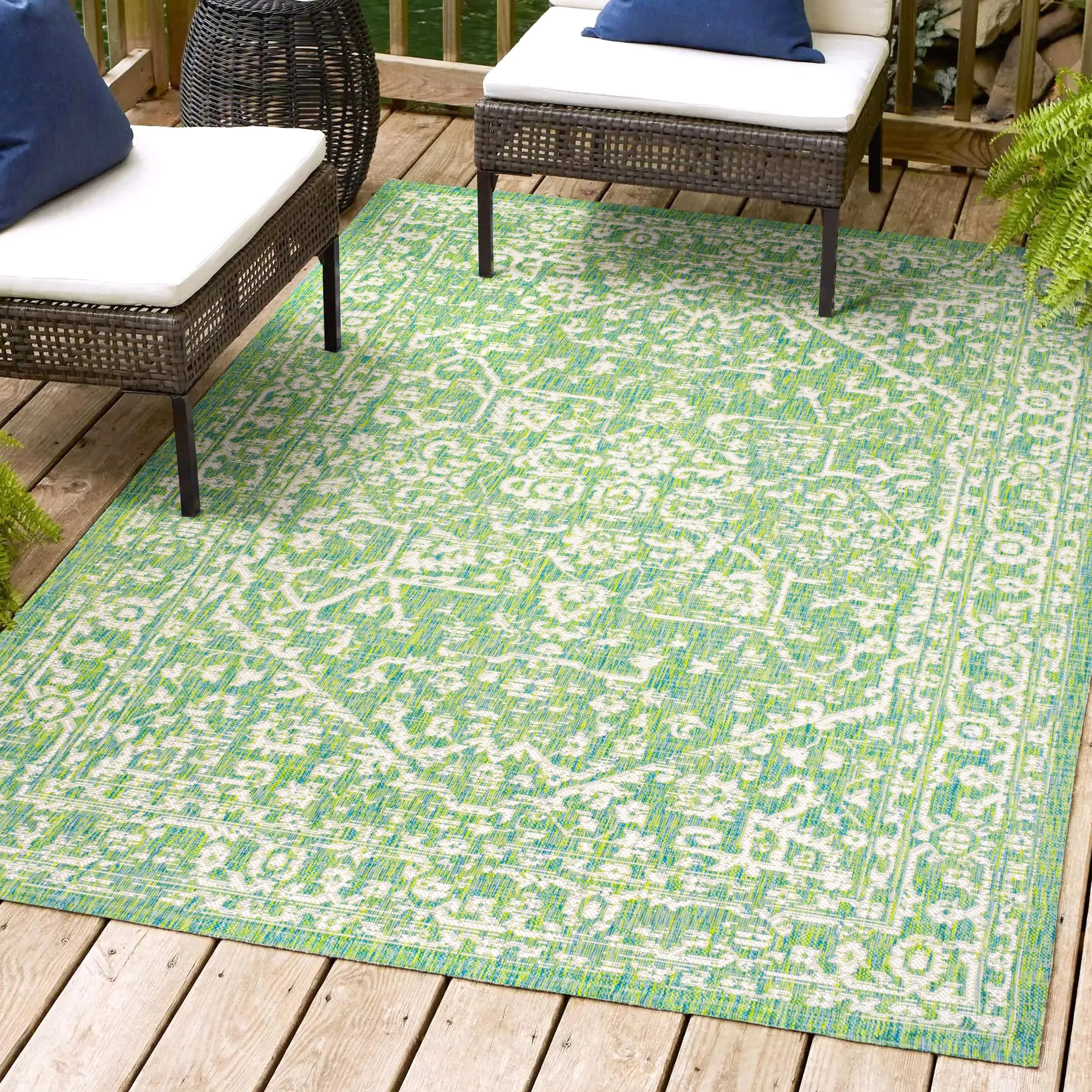 JONATHAN Y Medallion Textured Weave Indoor/Outdoor Area Rug