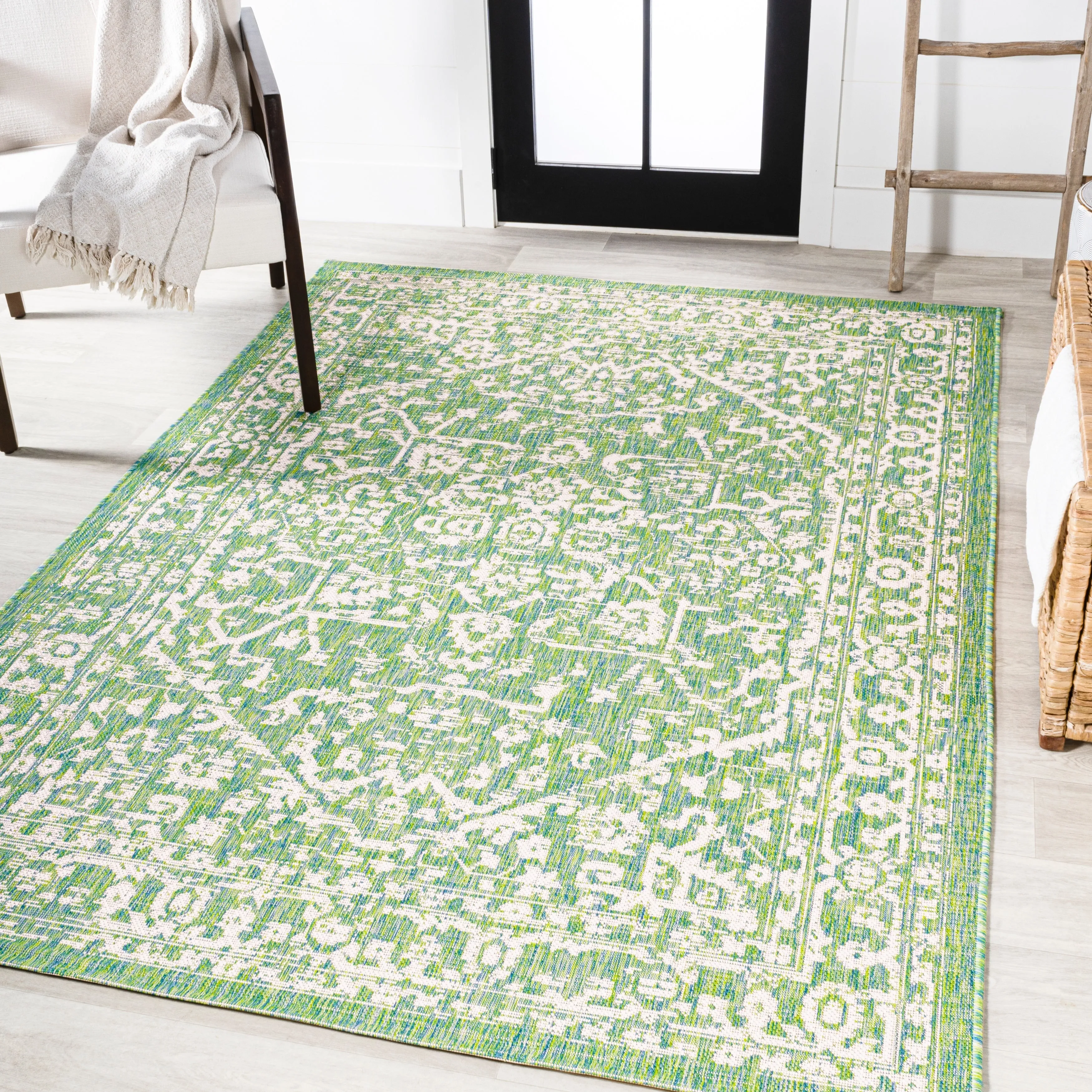 JONATHAN Y Medallion Textured Weave Indoor/Outdoor Area Rug