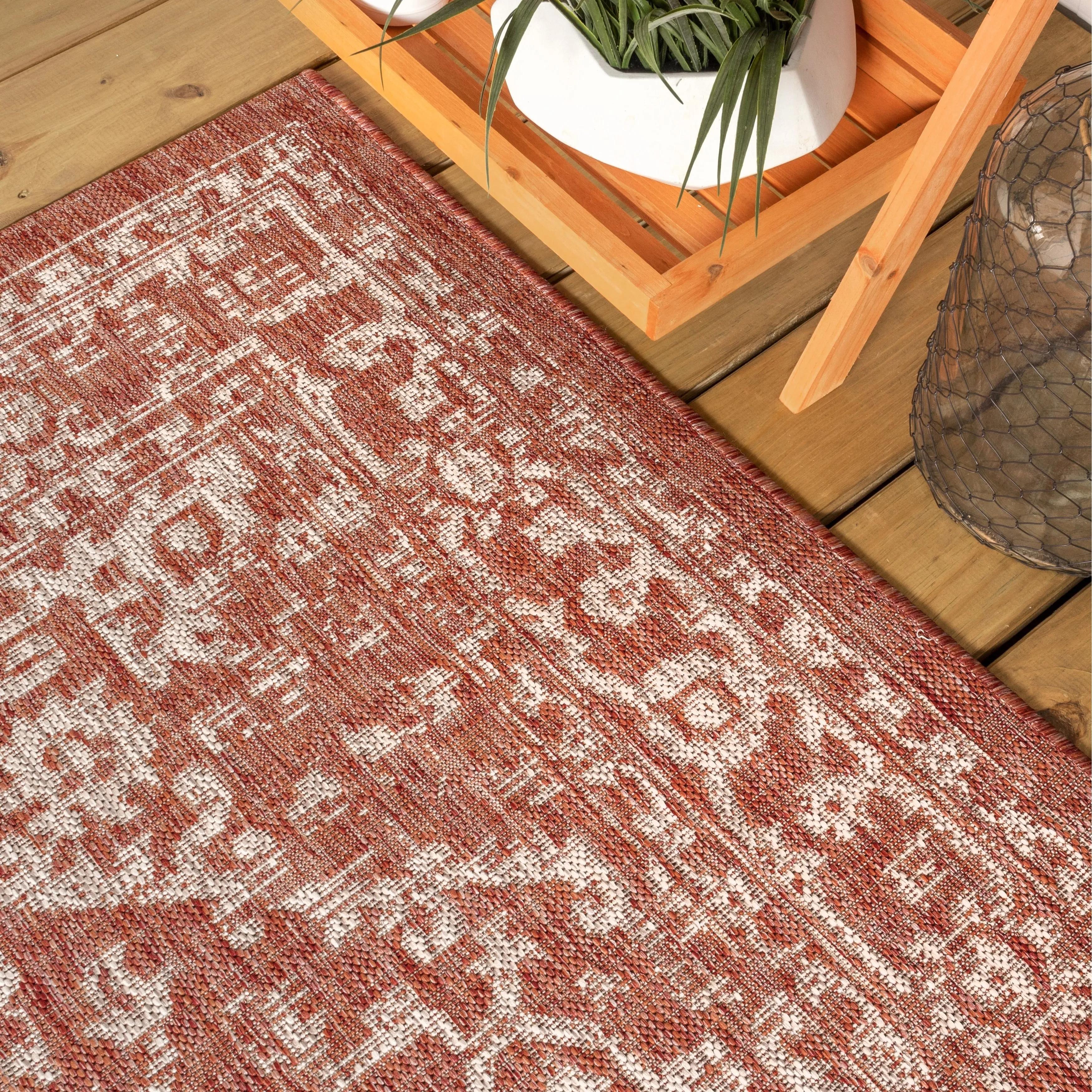 JONATHAN Y Medallion Textured Weave Indoor/Outdoor Area Rug