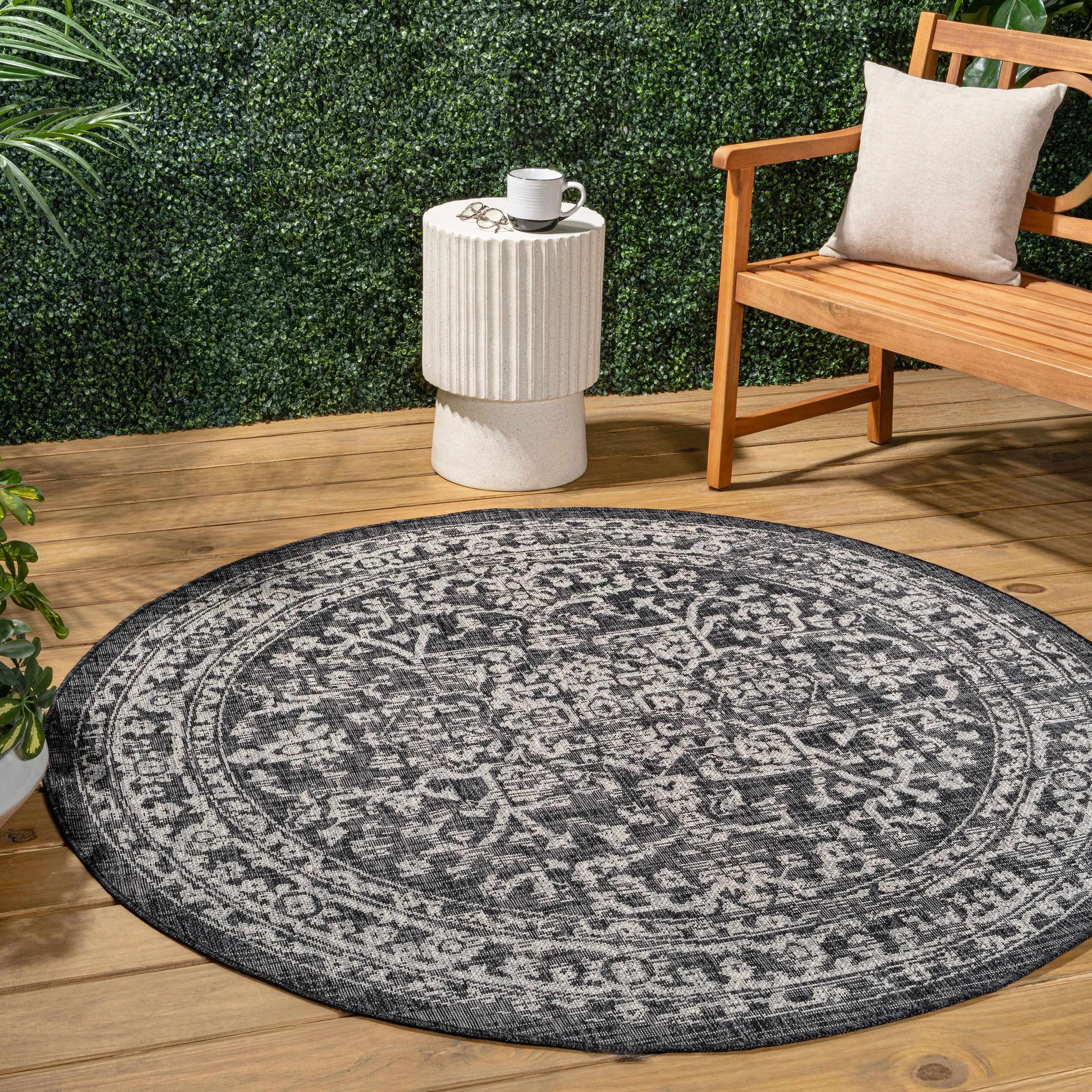 JONATHAN Y Medallion Textured Weave Indoor/Outdoor Area Rug