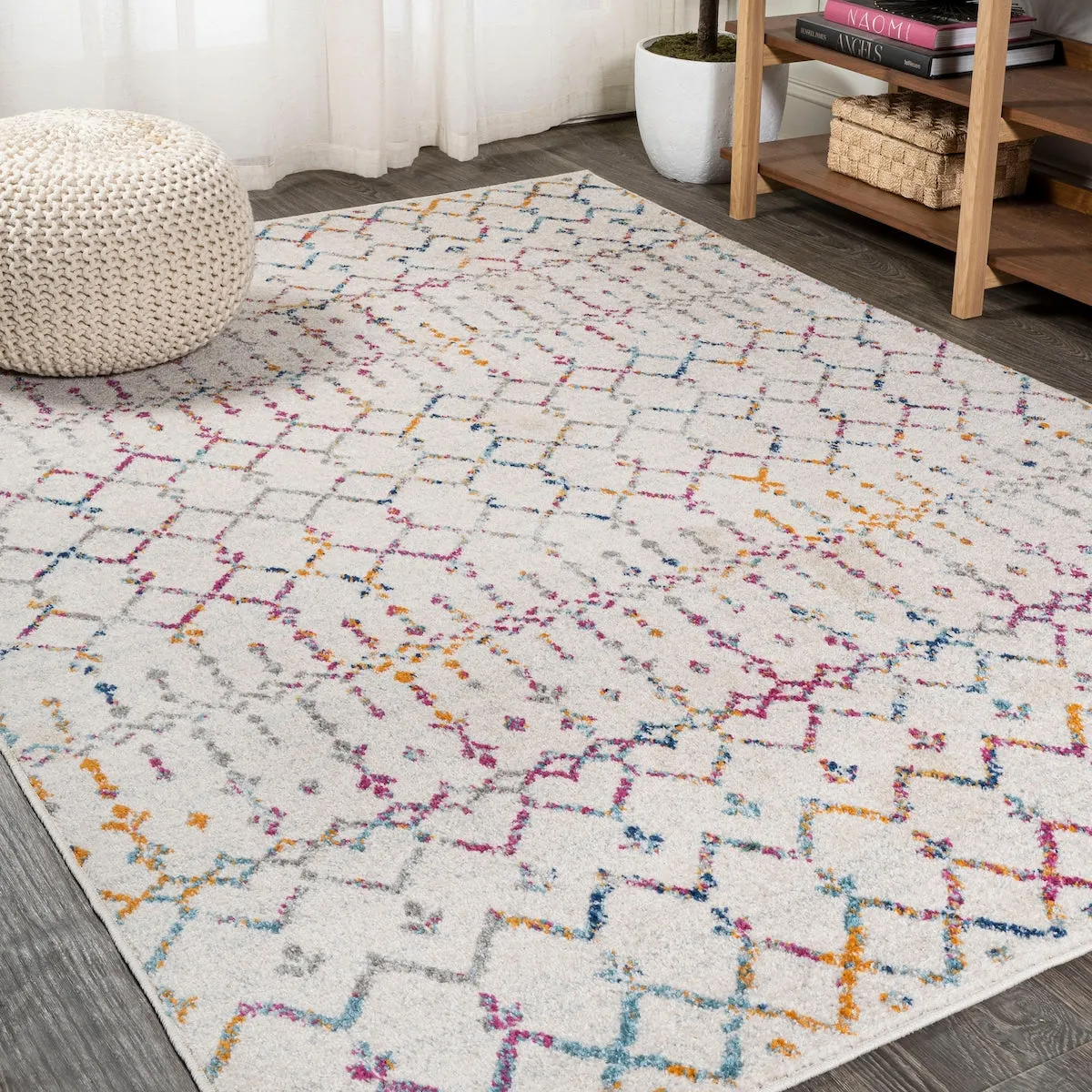 JONATHAN Y Modern HYPE Boho Vintage Diamond Area Rug