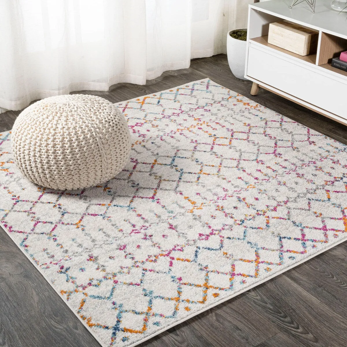JONATHAN Y Modern HYPE Boho Vintage Diamond Area Rug