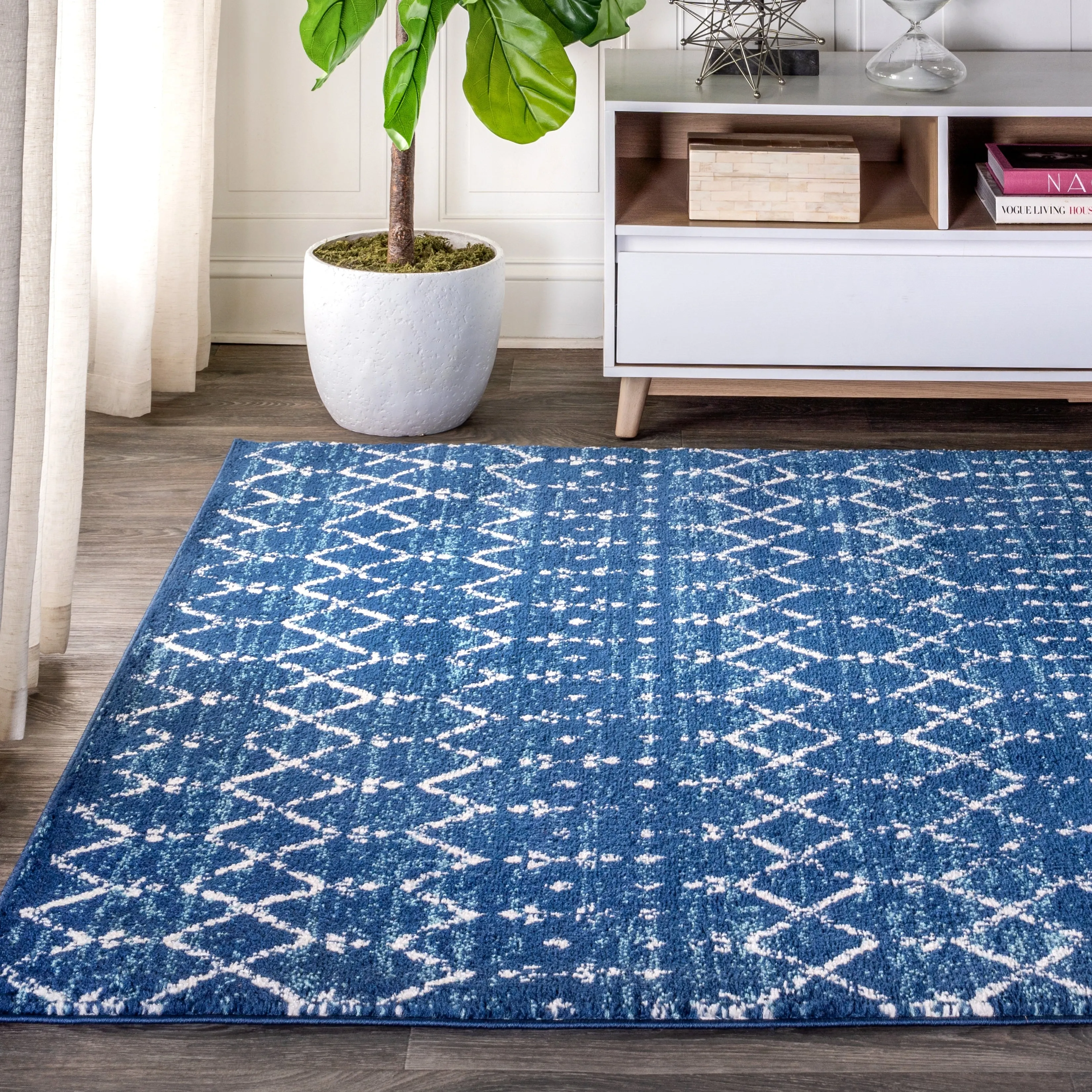 JONATHAN Y Modern HYPE Boho Vintage Diamond Area Rug