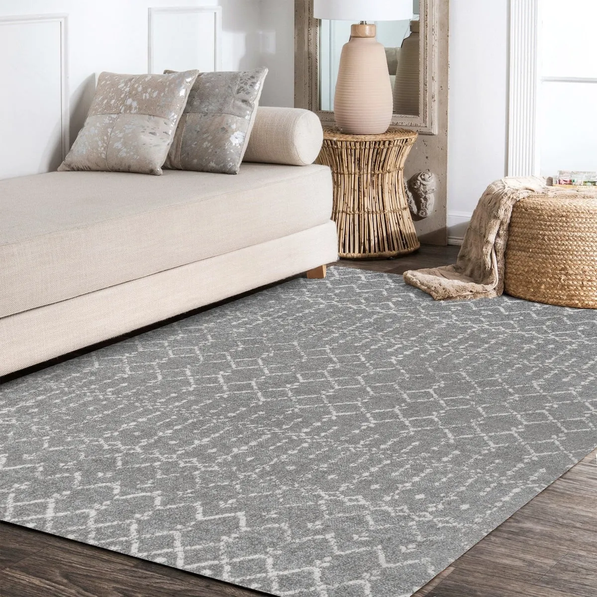 JONATHAN Y Modern HYPE Boho Vintage Diamond Area Rug
