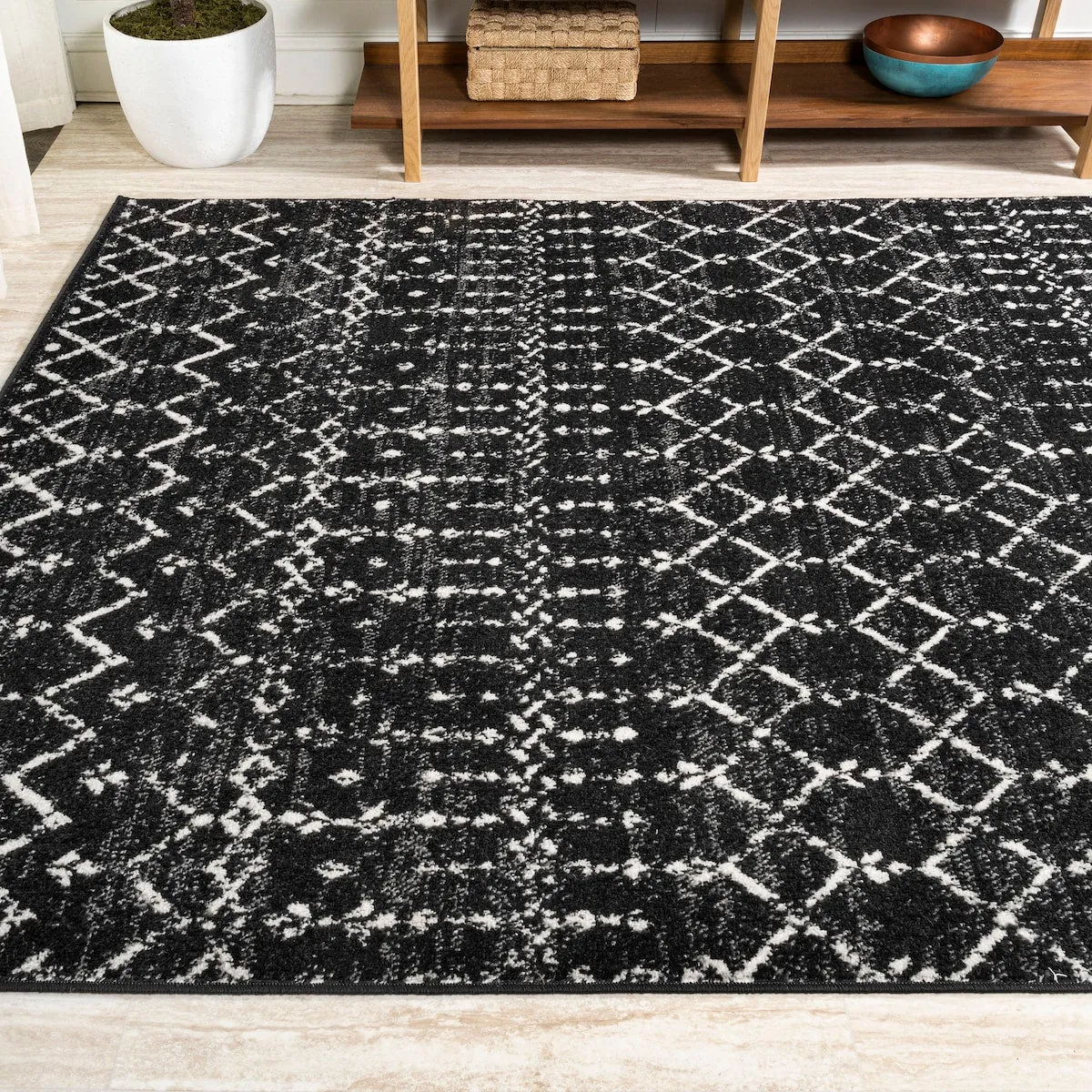 JONATHAN Y Modern HYPE Boho Vintage Diamond Area Rug