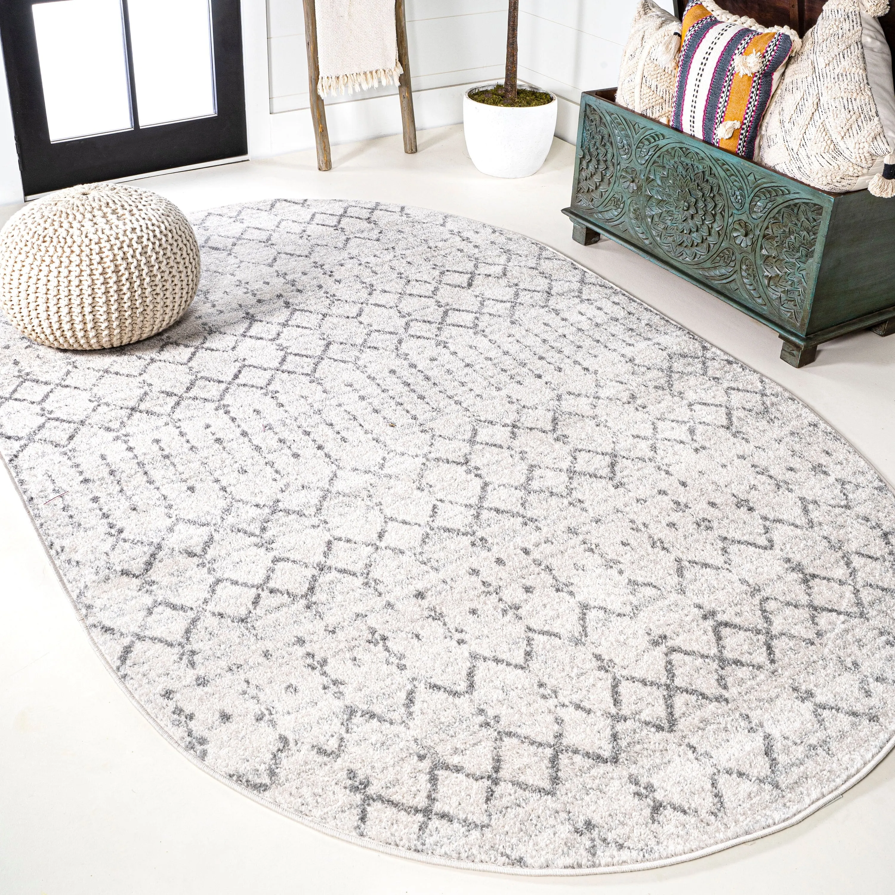 JONATHAN Y Modern HYPE Boho Vintage Diamond Area Rug