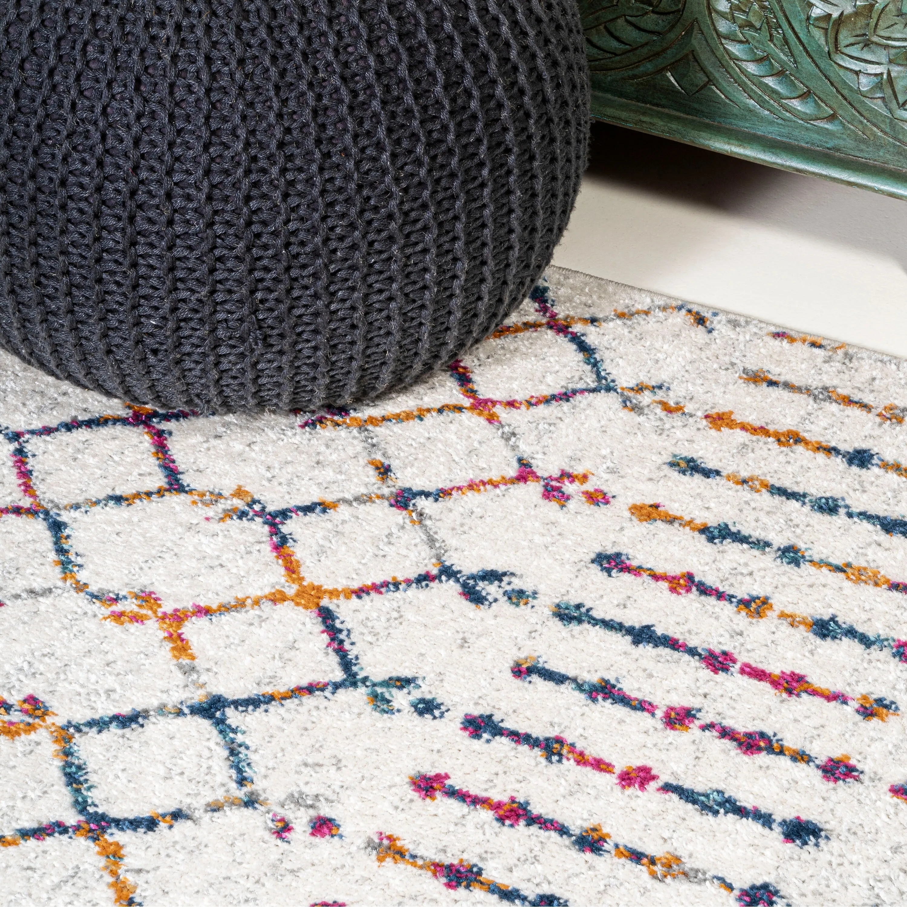 JONATHAN Y Modern HYPE Boho Vintage Diamond Area Rug