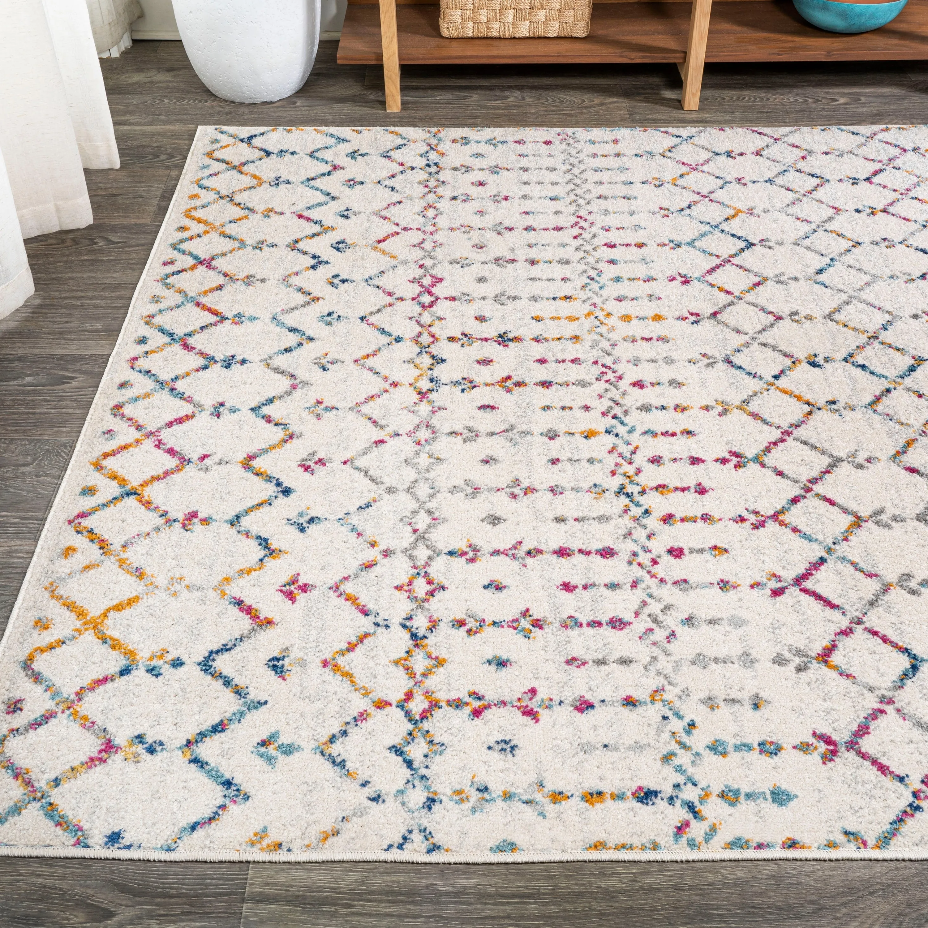 JONATHAN Y Modern HYPE Boho Vintage Diamond Area Rug