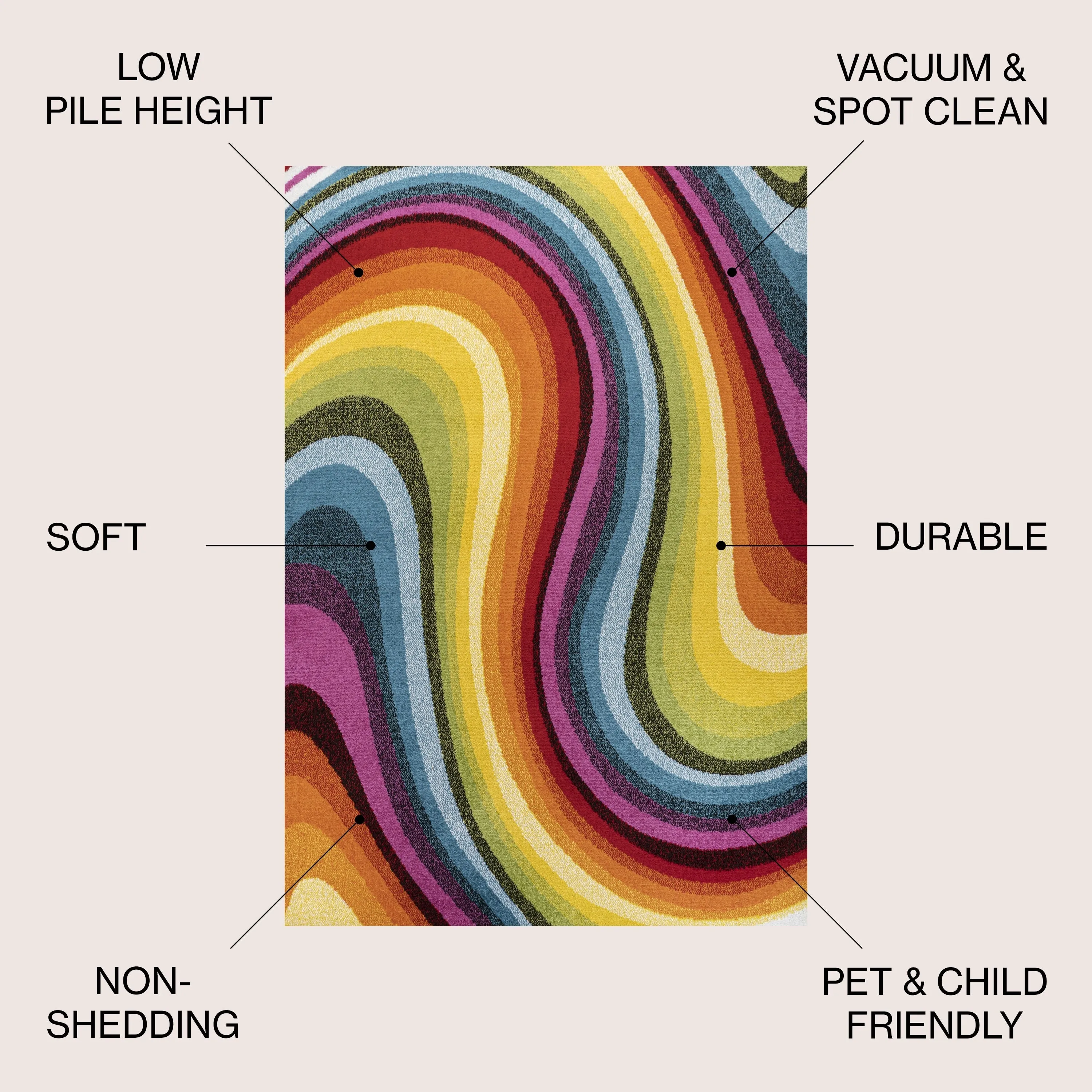 JONATHAN Y Prism Abstract Swirl Area Rug
