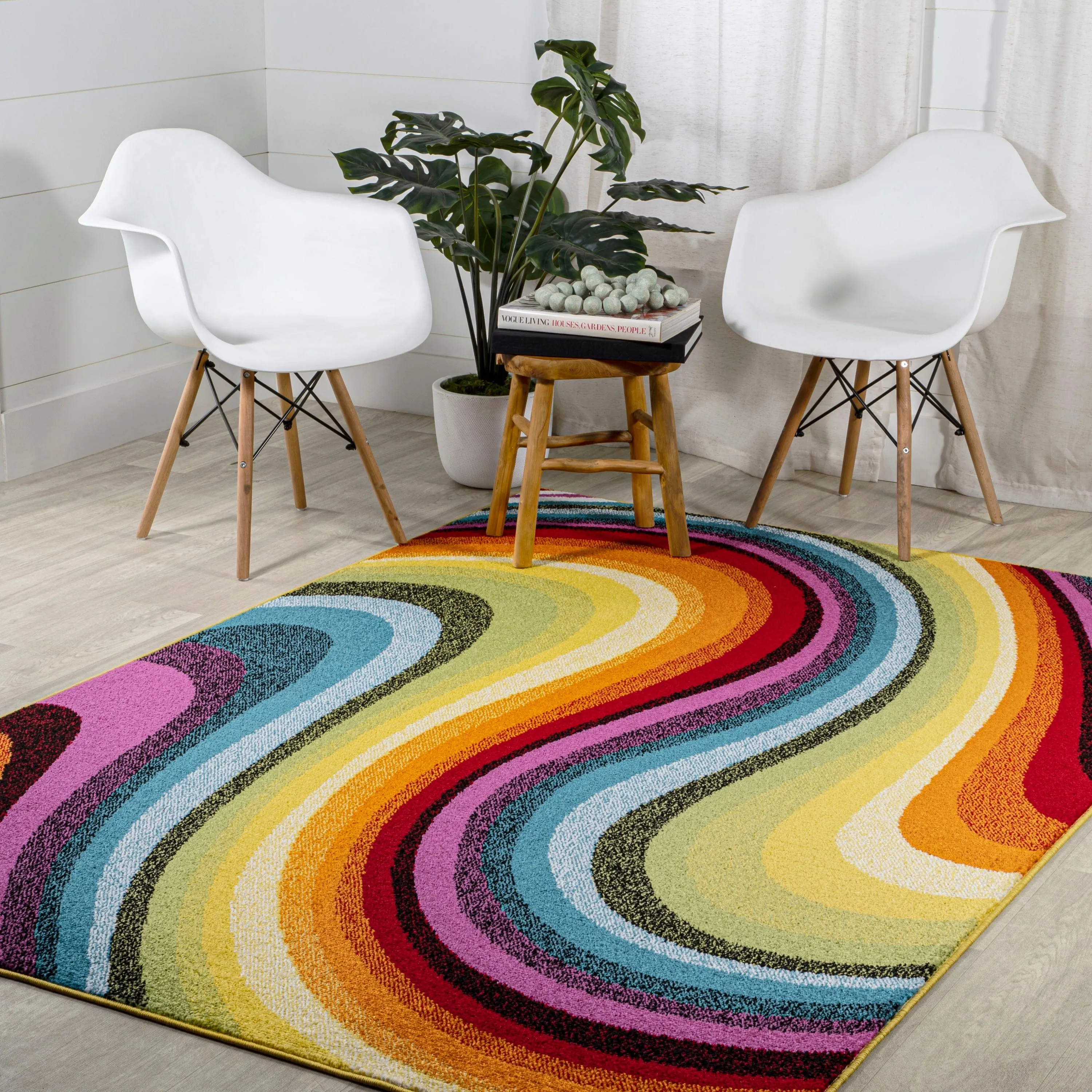 JONATHAN Y Prism Abstract Swirl Area Rug
