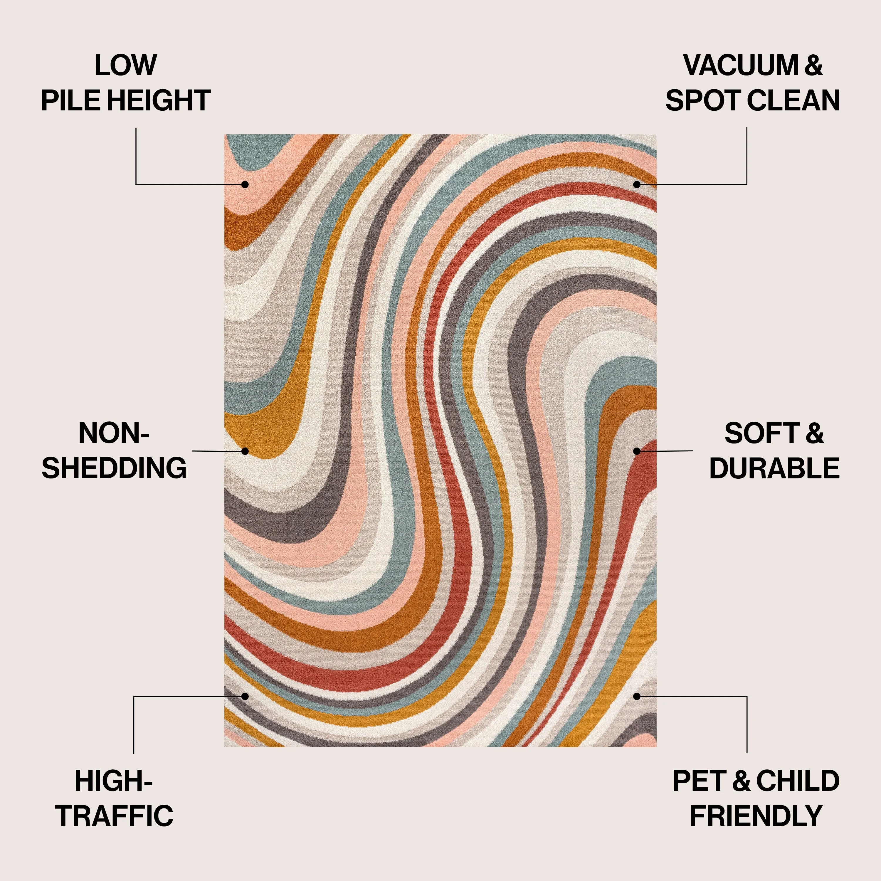 JONATHAN Y Prism Abstract Swirl Area Rug