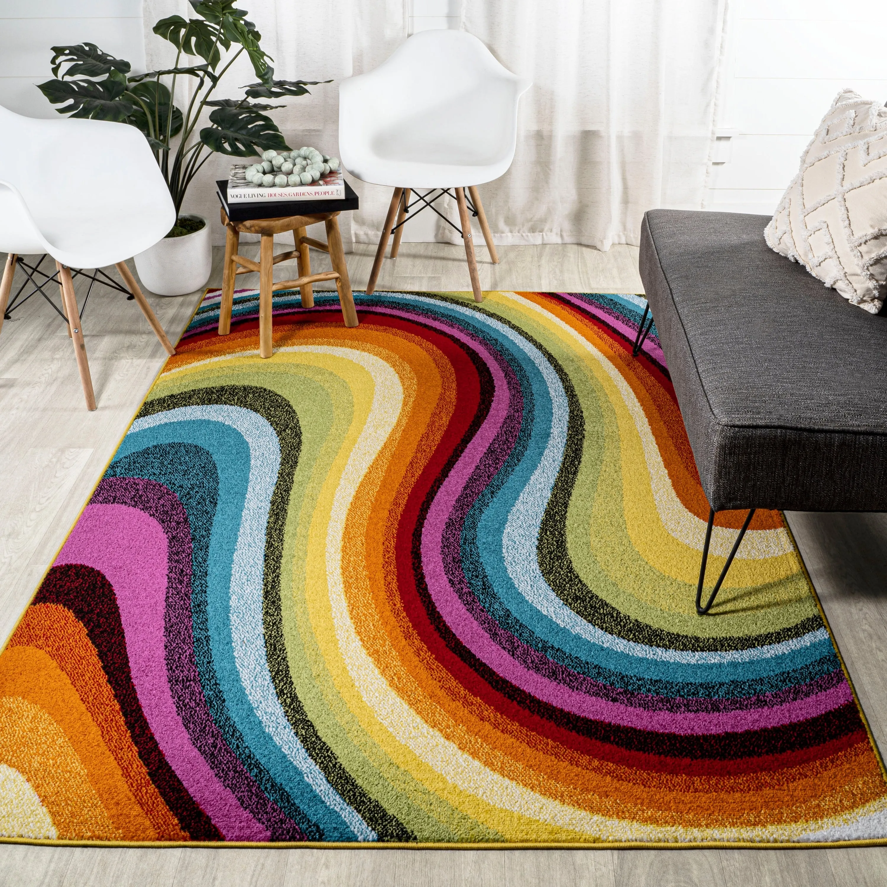 JONATHAN Y Prism Abstract Swirl Area Rug